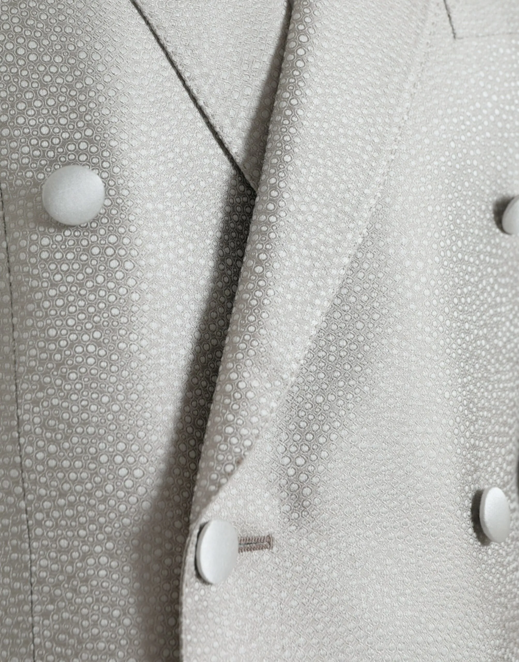 Dolce & Gabbana Men's Off White MARTINI Double Breasted Coat Blazer