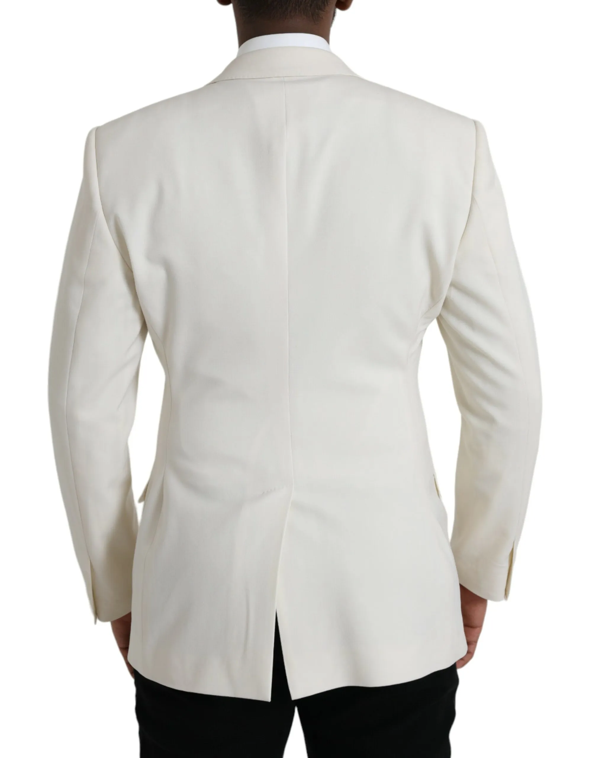 Dolce & Gabbana Men's White Wool MARTINI Double Breasted Blazer
