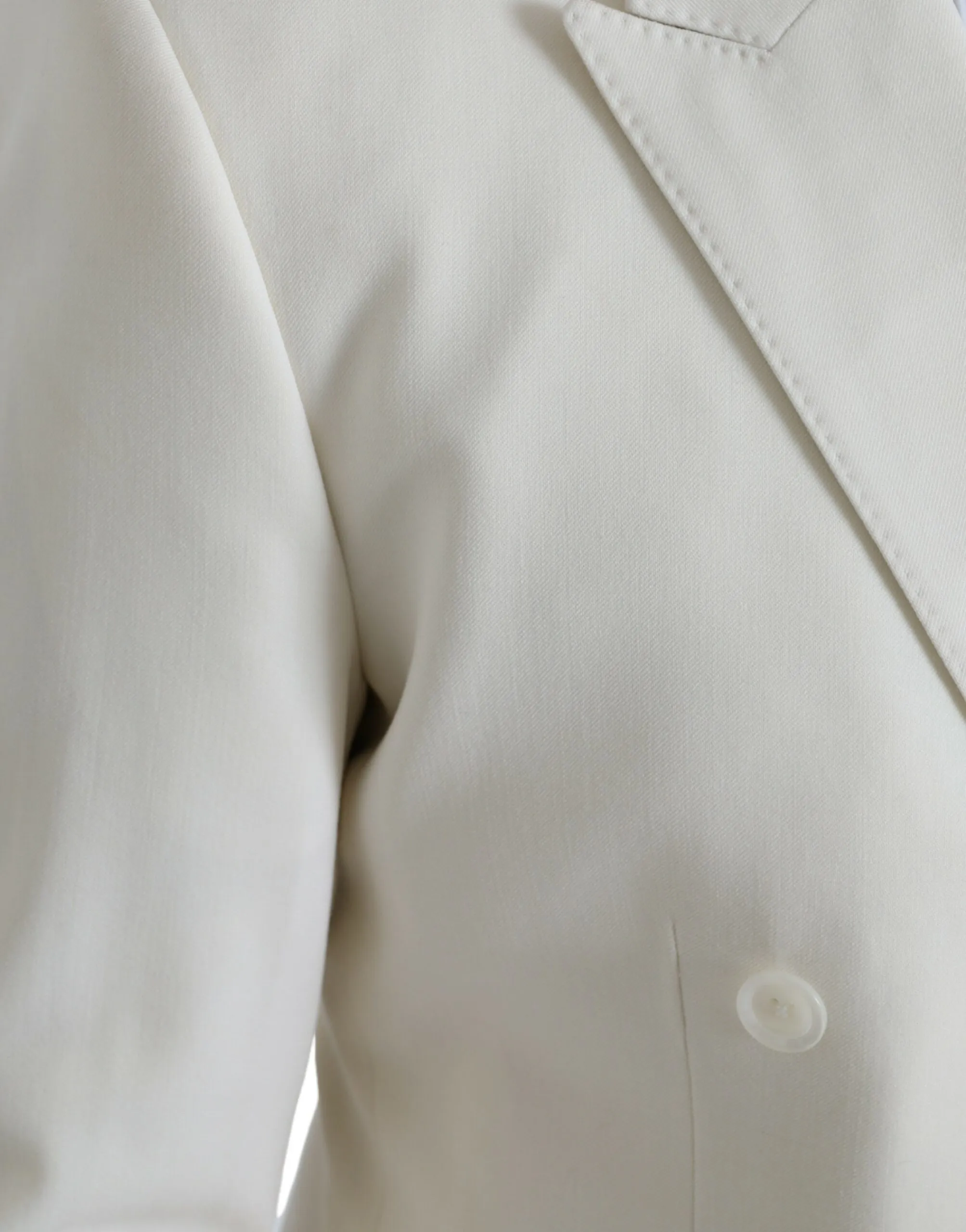 Dolce & Gabbana Men's White Wool MARTINI Double Breasted Blazer