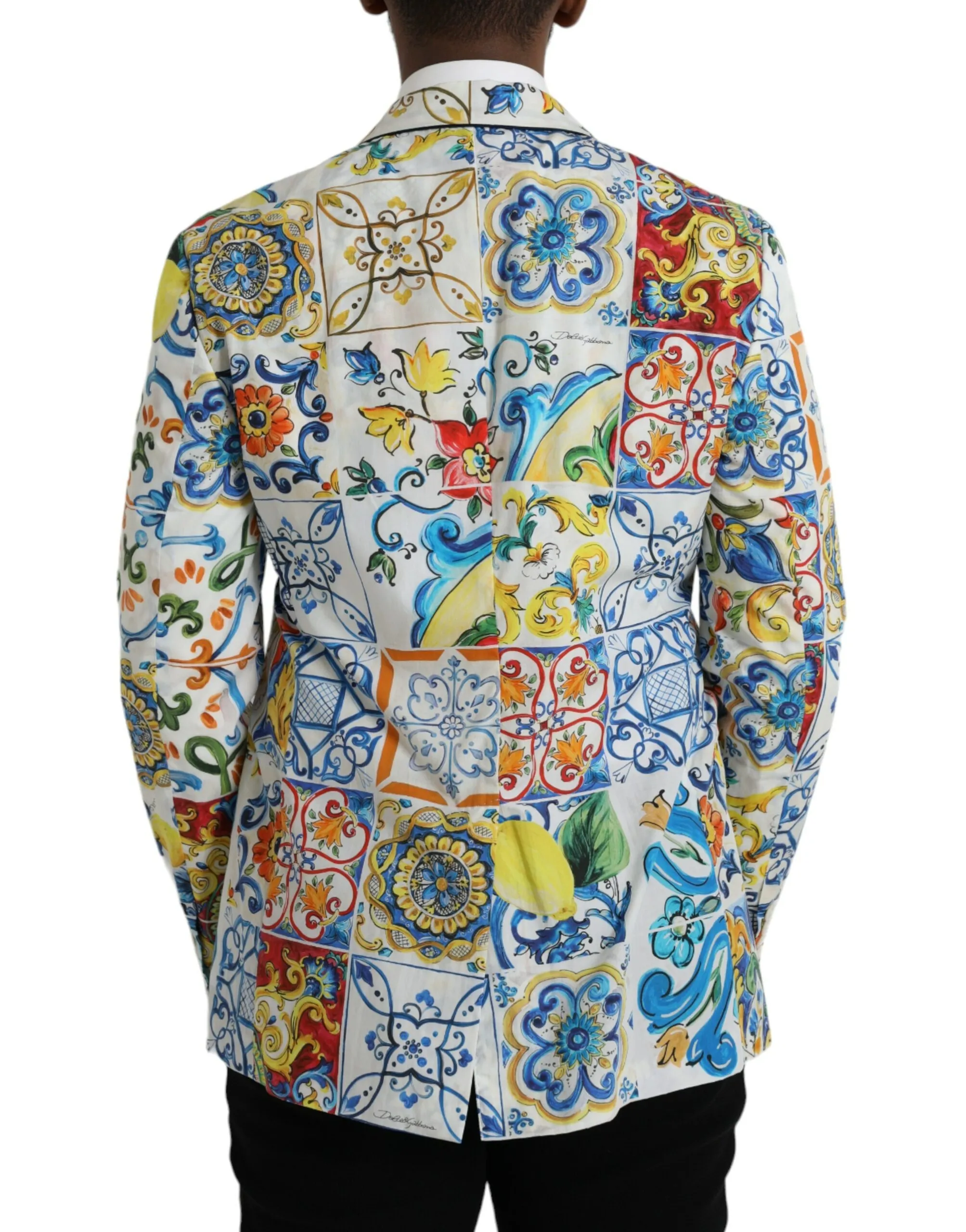 Dolce & Gabbana Men's Multicolor Majolica TAORMINA Single Breasted Blazer