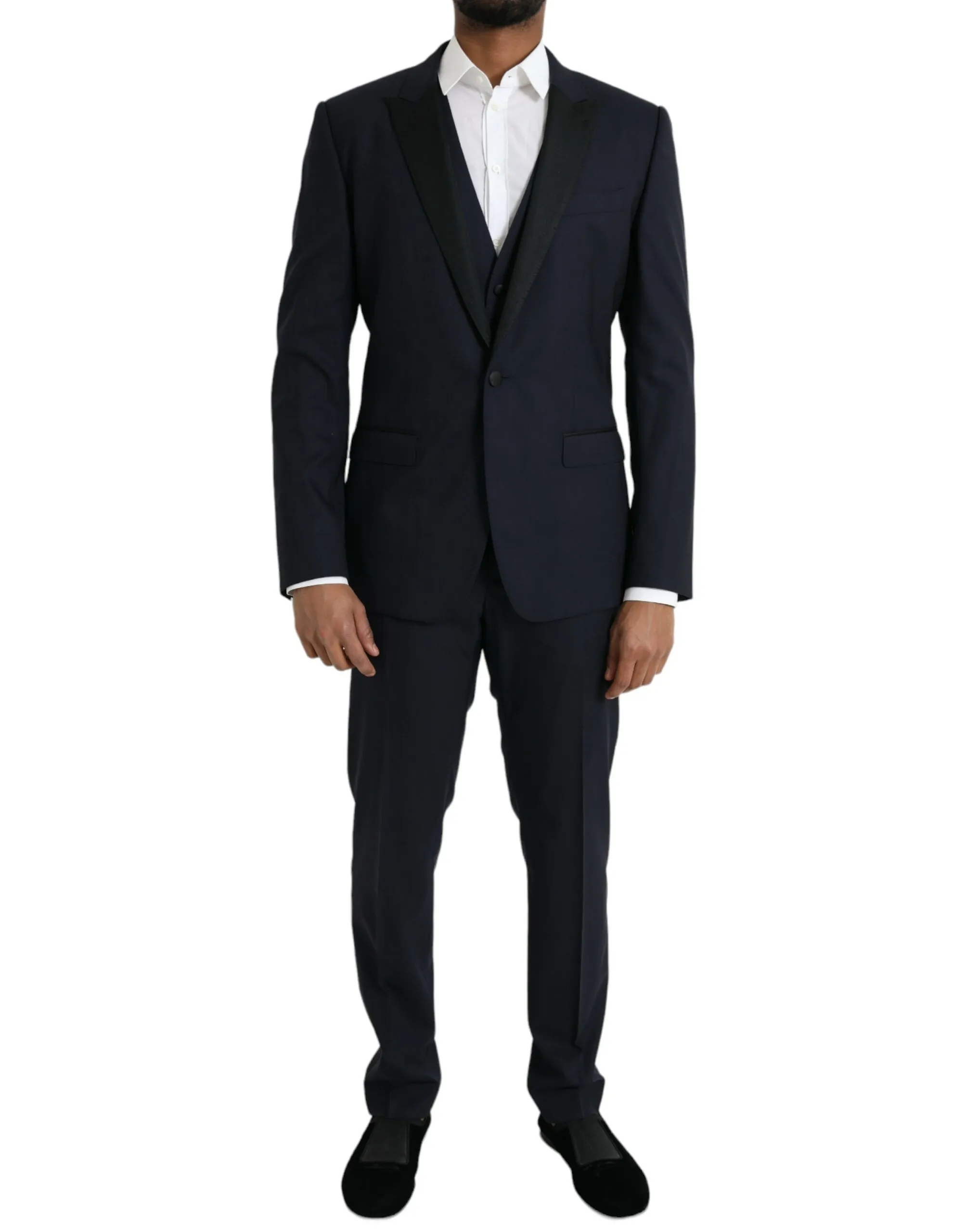 Dolce & Gabbana Men's Dark Blue MARTINI Wool Formal 3 Piece Suit
