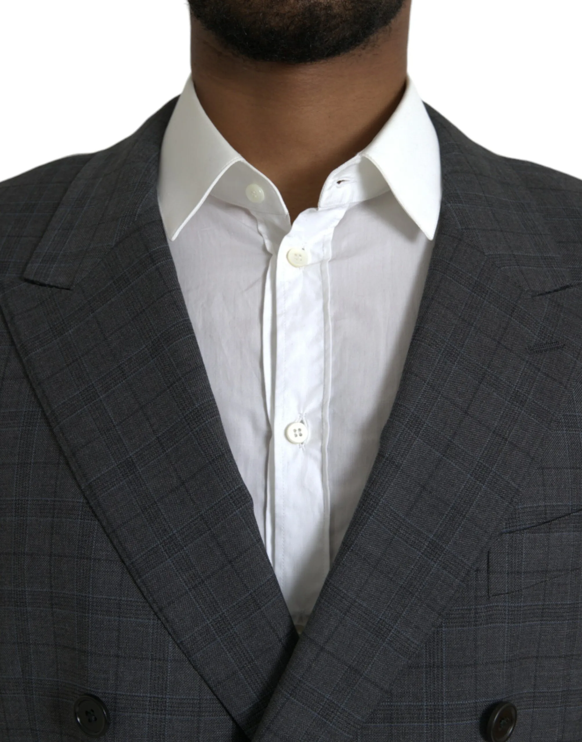 Dolce & Gabbana Men's Gray Plaid Wool MARTINI Formal 2 Piece Suit