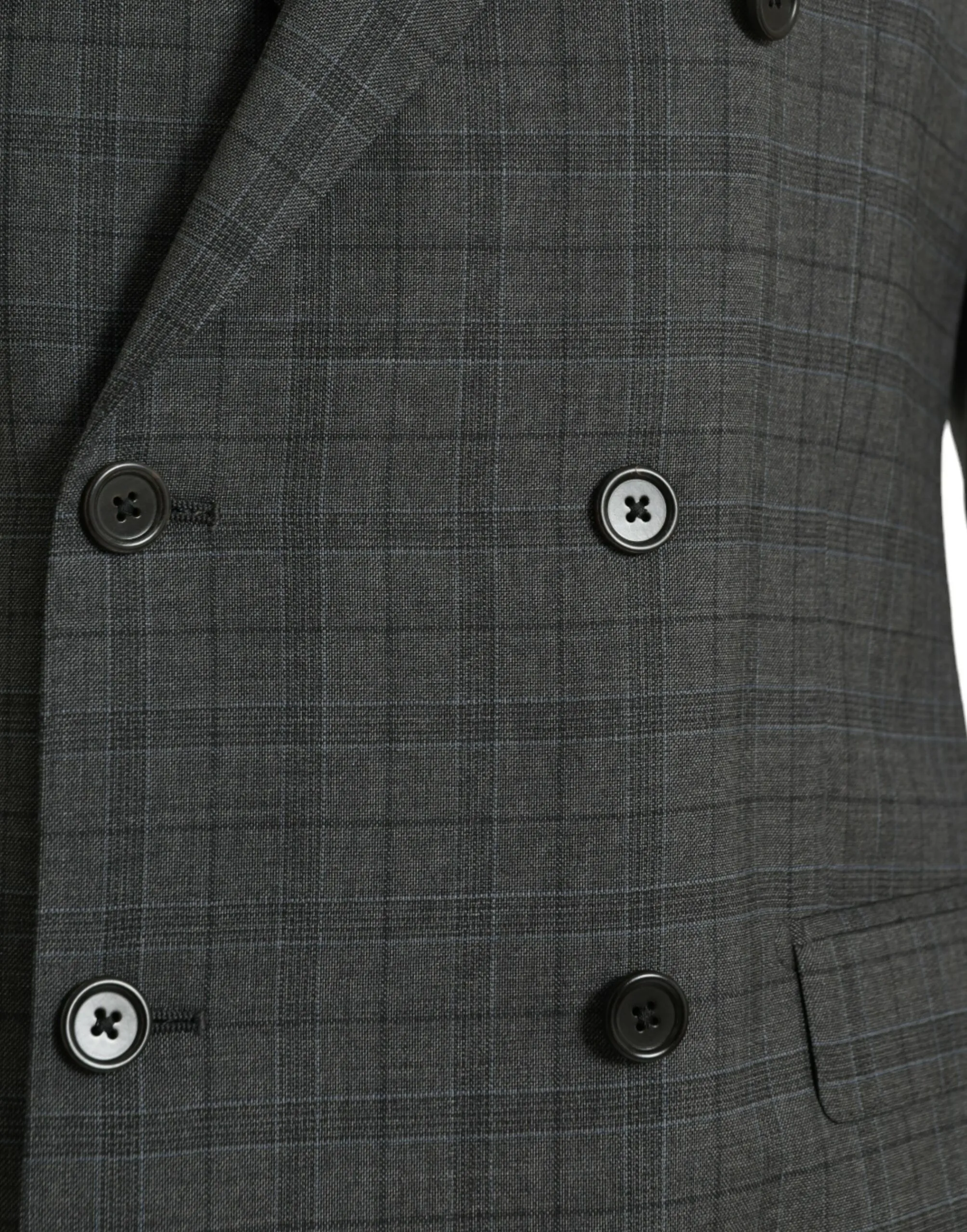 Dolce & Gabbana Men's Gray Plaid Wool MARTINI Formal 2 Piece Suit