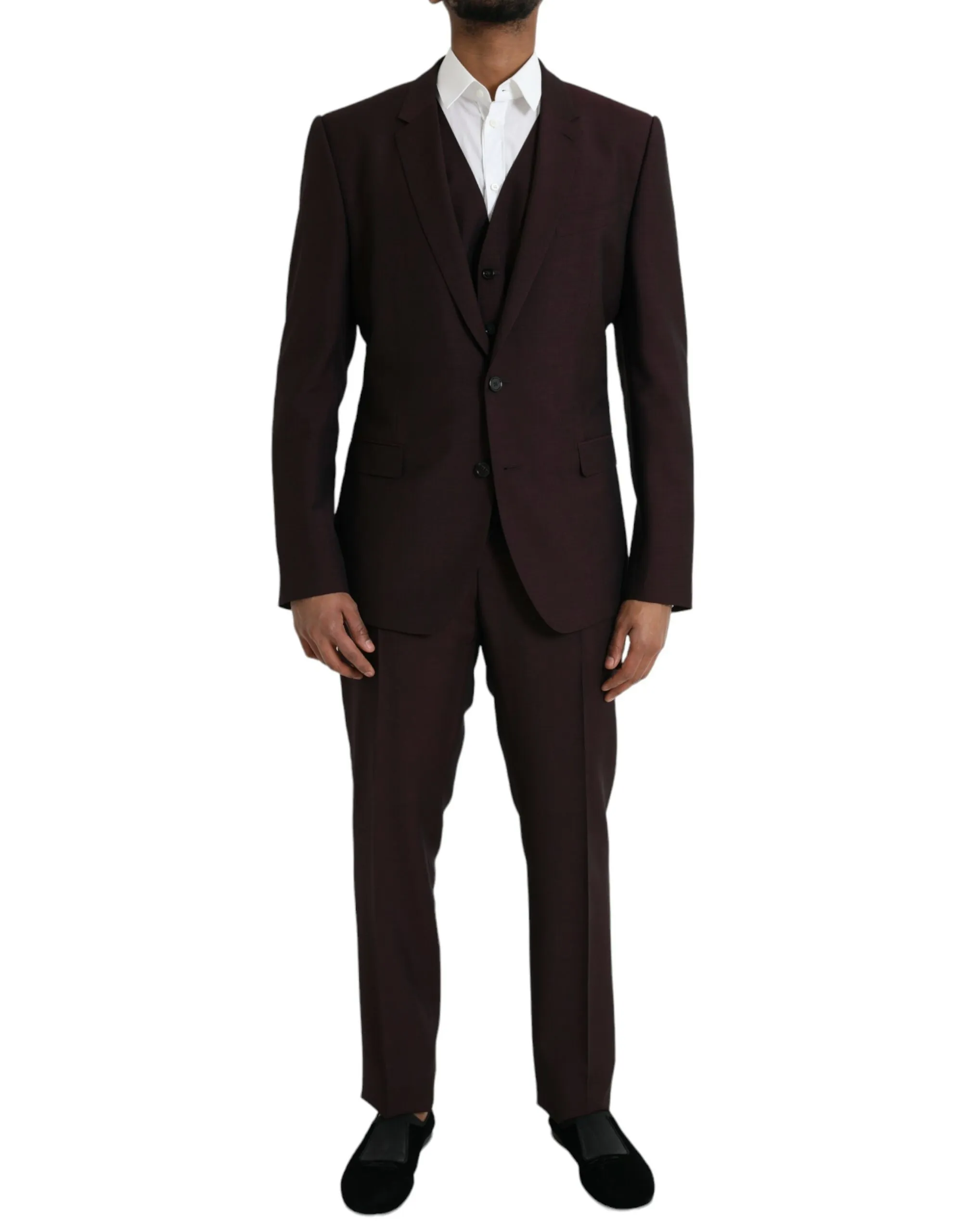 Dolce & Gabbana Men's Maroon Wool MARTINI Formal 3 Piece Suit