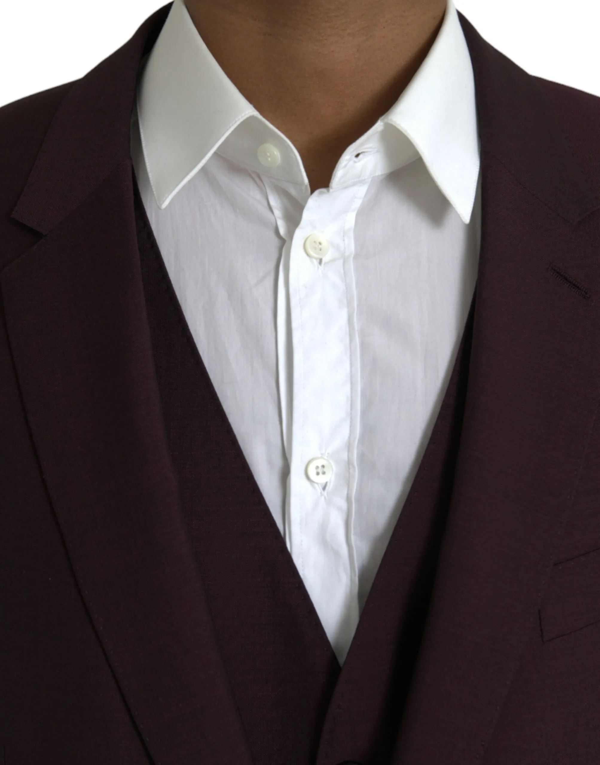 Dolce & Gabbana Men's Maroon Wool MARTINI Formal 3 Piece Suit