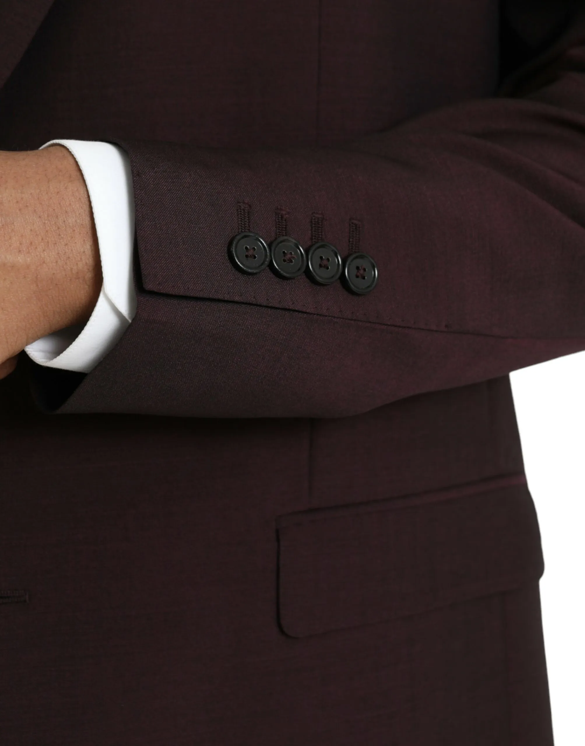 Dolce & Gabbana Men's Maroon Wool MARTINI Formal 3 Piece Suit