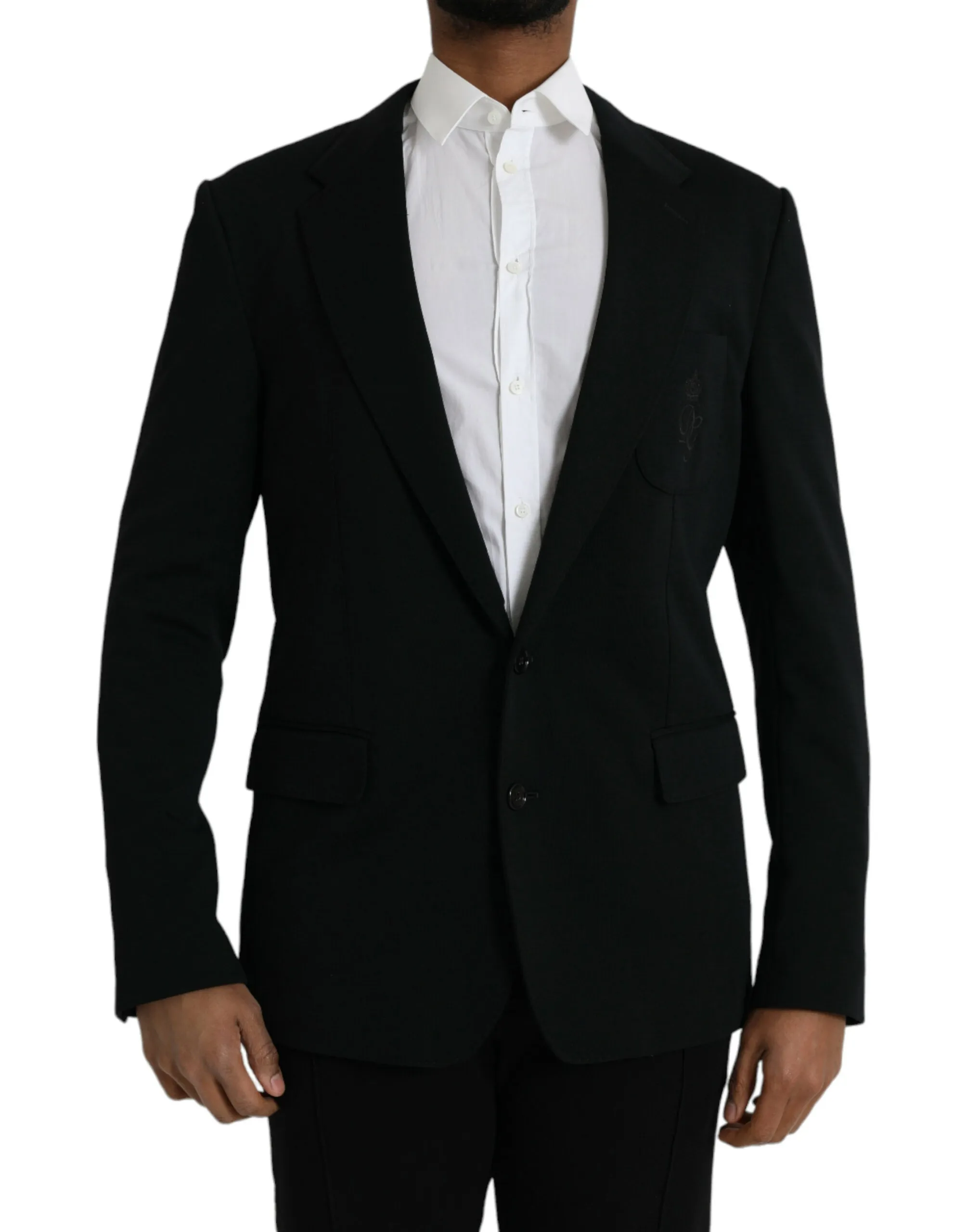 Dolce & Gabbana Men's Black Wool Single Breasted Coat Blazer