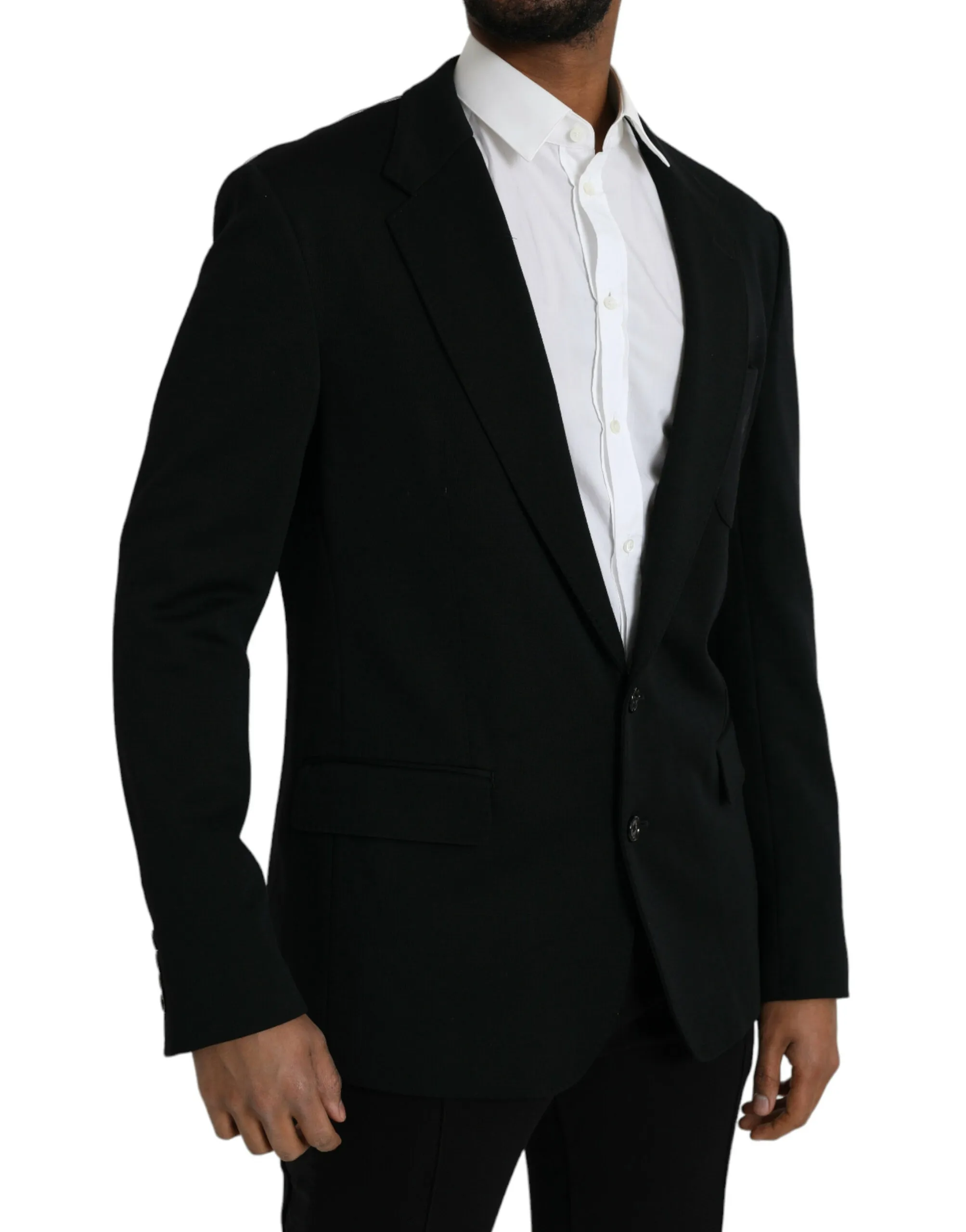 Dolce & Gabbana Men's Black Wool Single Breasted Coat Blazer