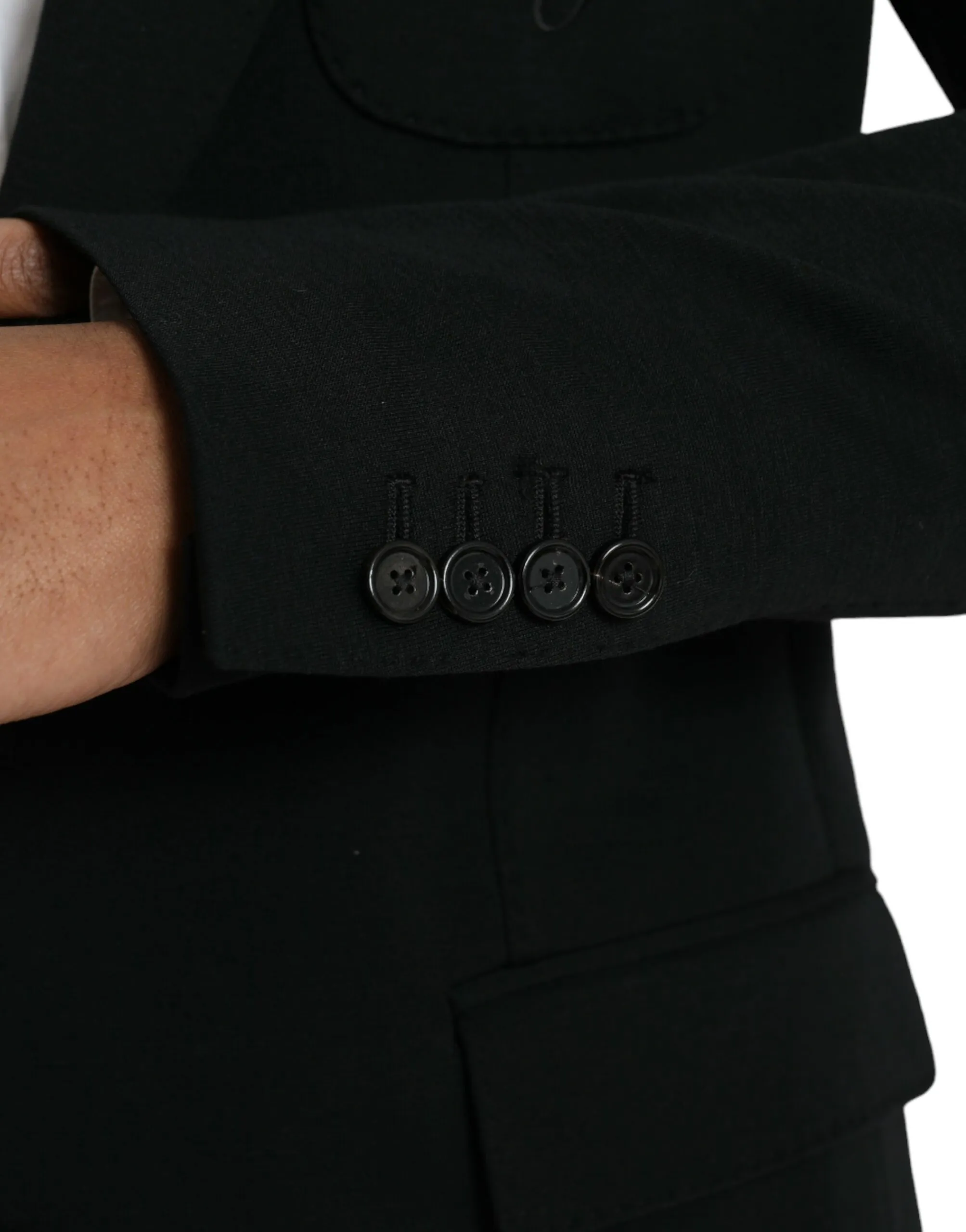 Dolce & Gabbana Men's Black Wool Single Breasted Coat Blazer