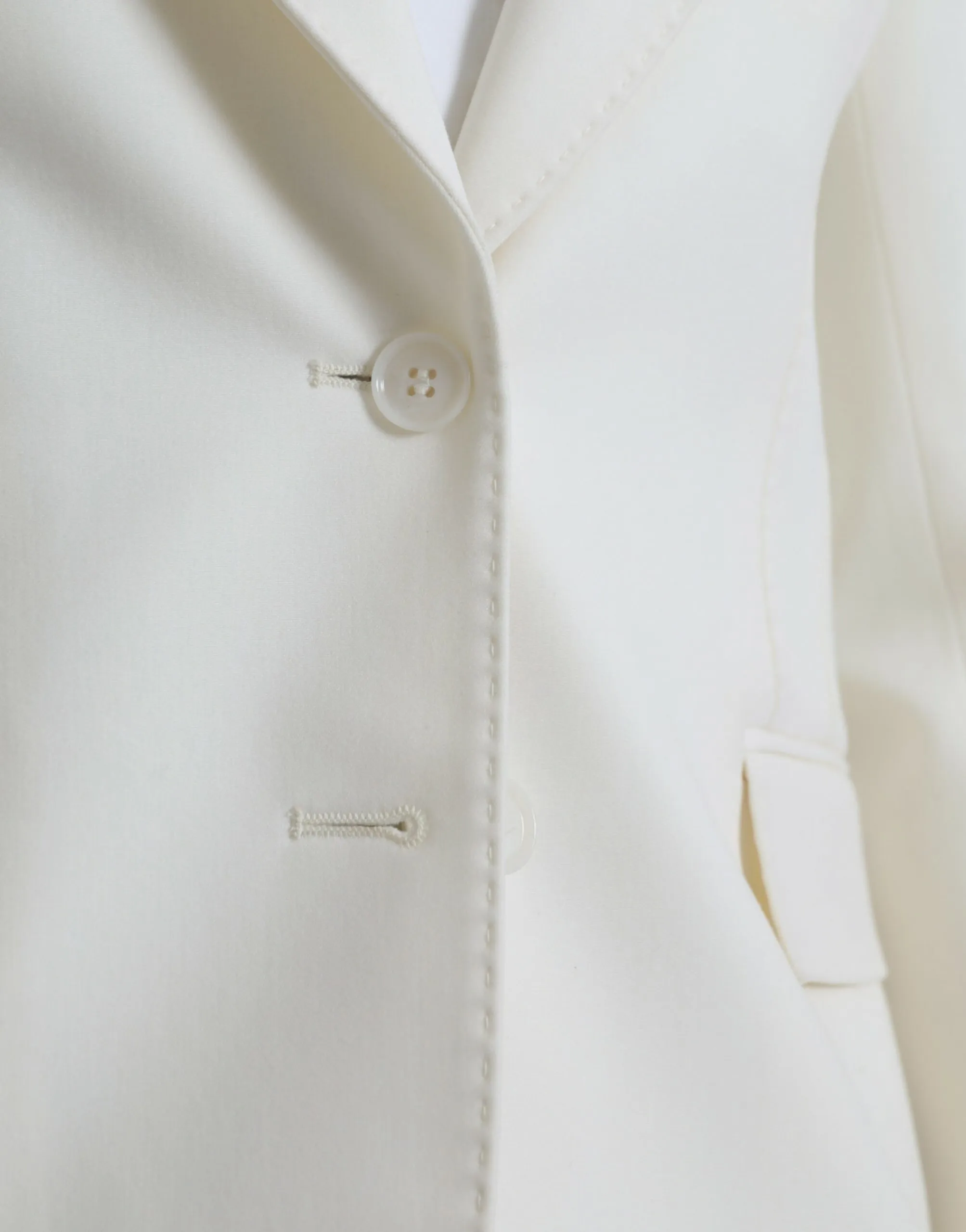 Dolce & Gabbana Men's White Wool Single Breasted Coat Blazer