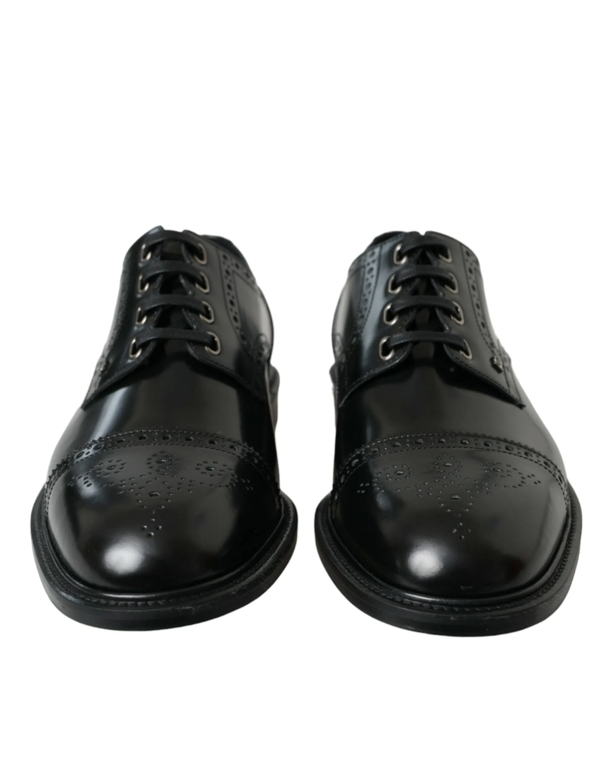 Dolce & Gabbana Men's Black Leather Oxford Wingtip Derby Shoes