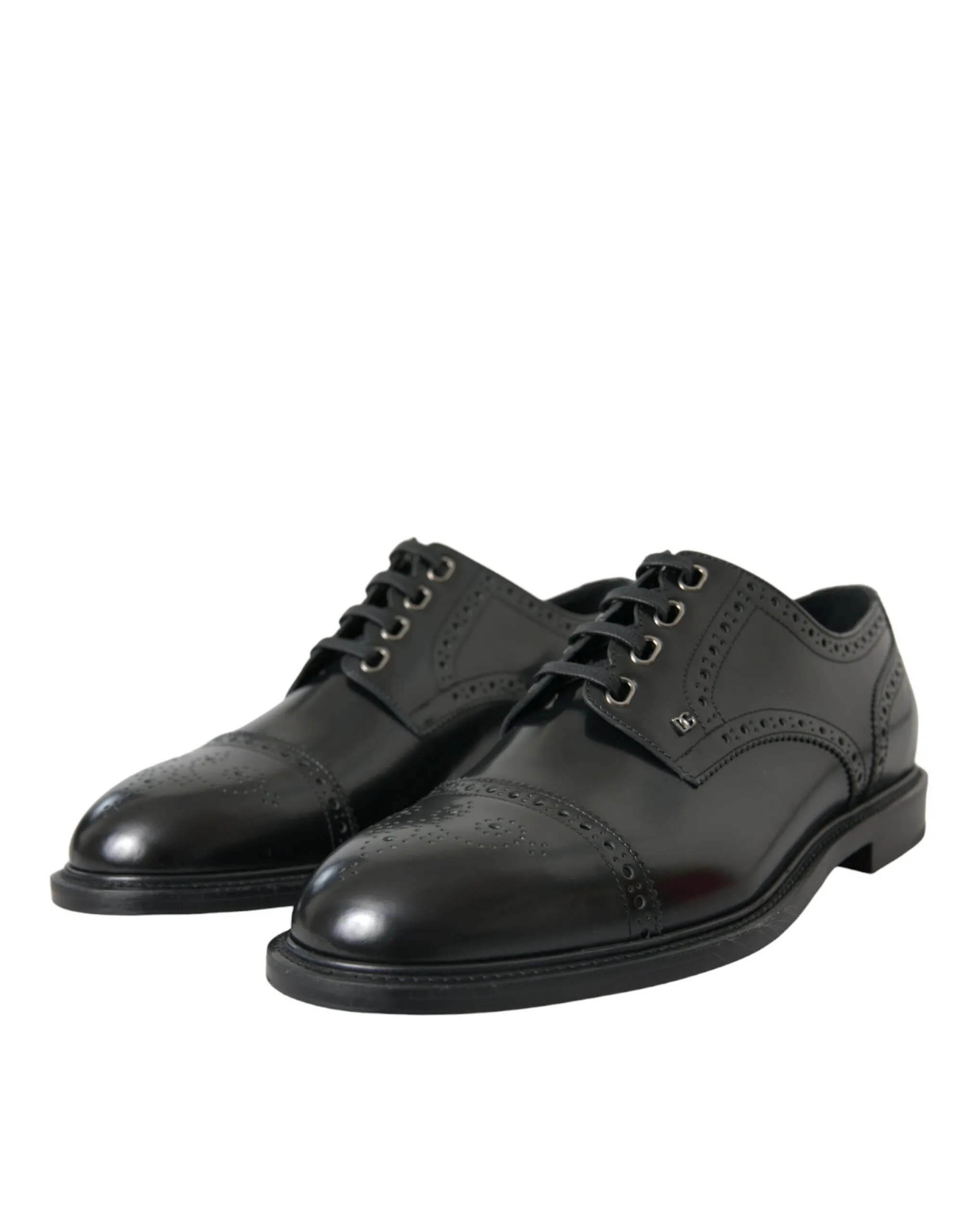 Dolce & Gabbana Men's Black Leather Oxford Wingtip Derby Shoes