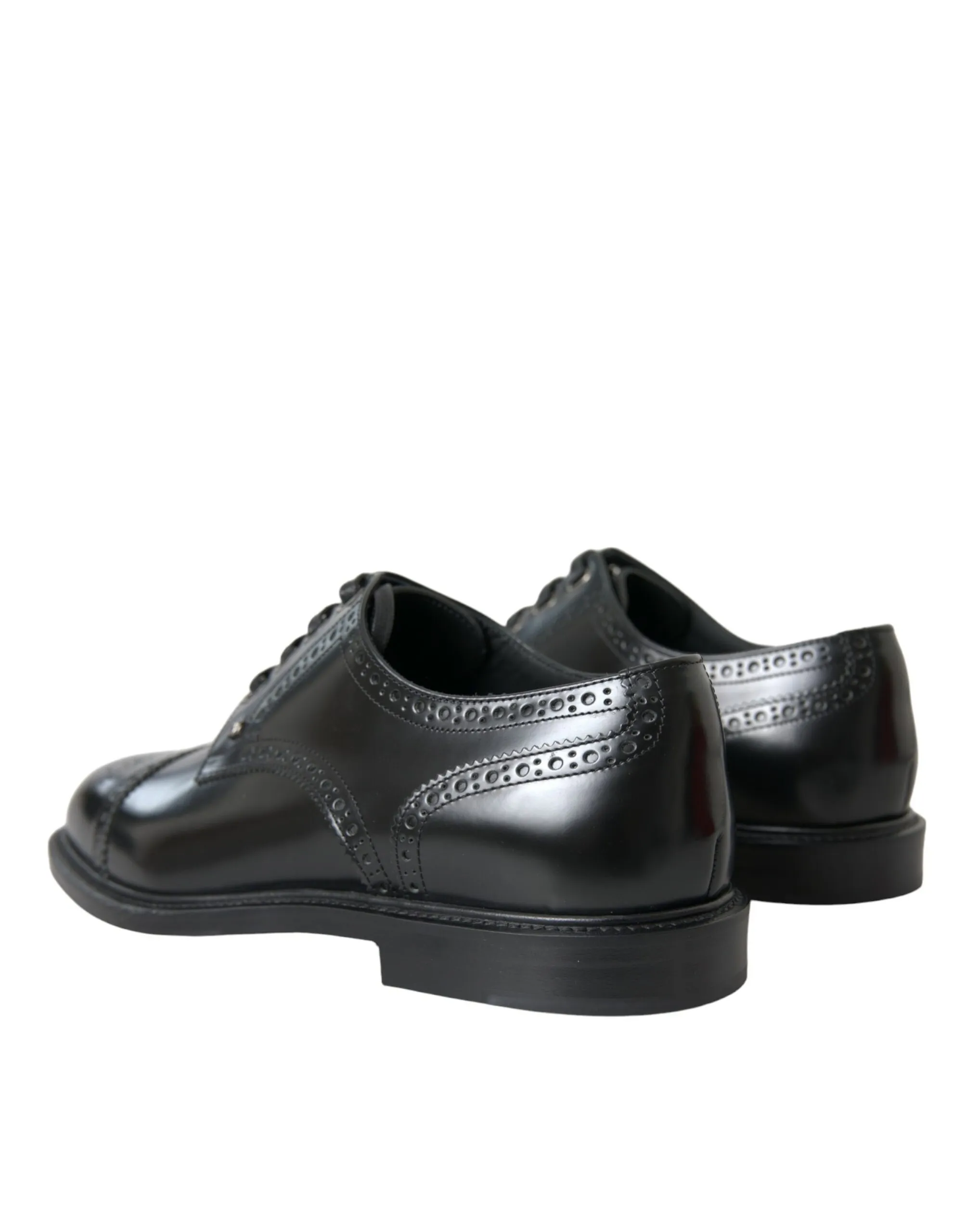 Dolce & Gabbana Men's Black Leather Oxford Wingtip Derby Shoes