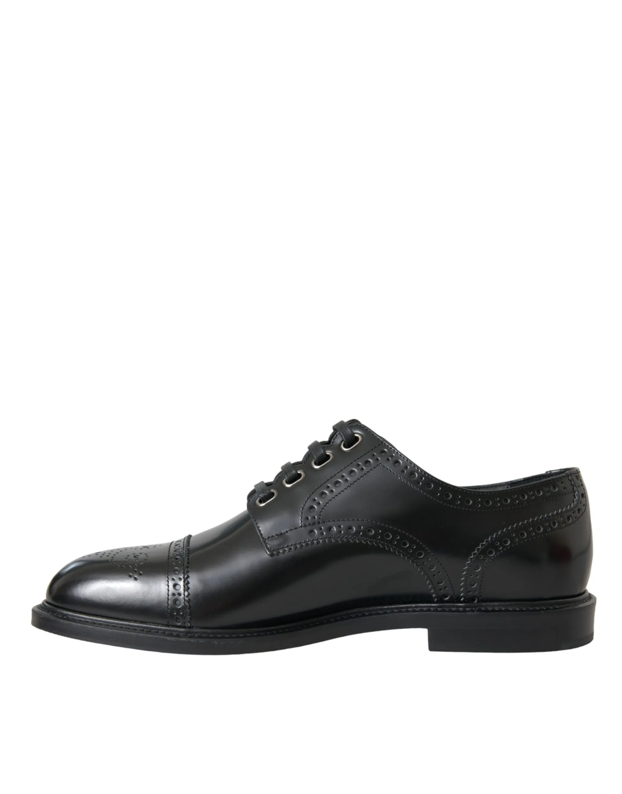 Dolce & Gabbana Men's Black Leather Oxford Wingtip Derby Shoes