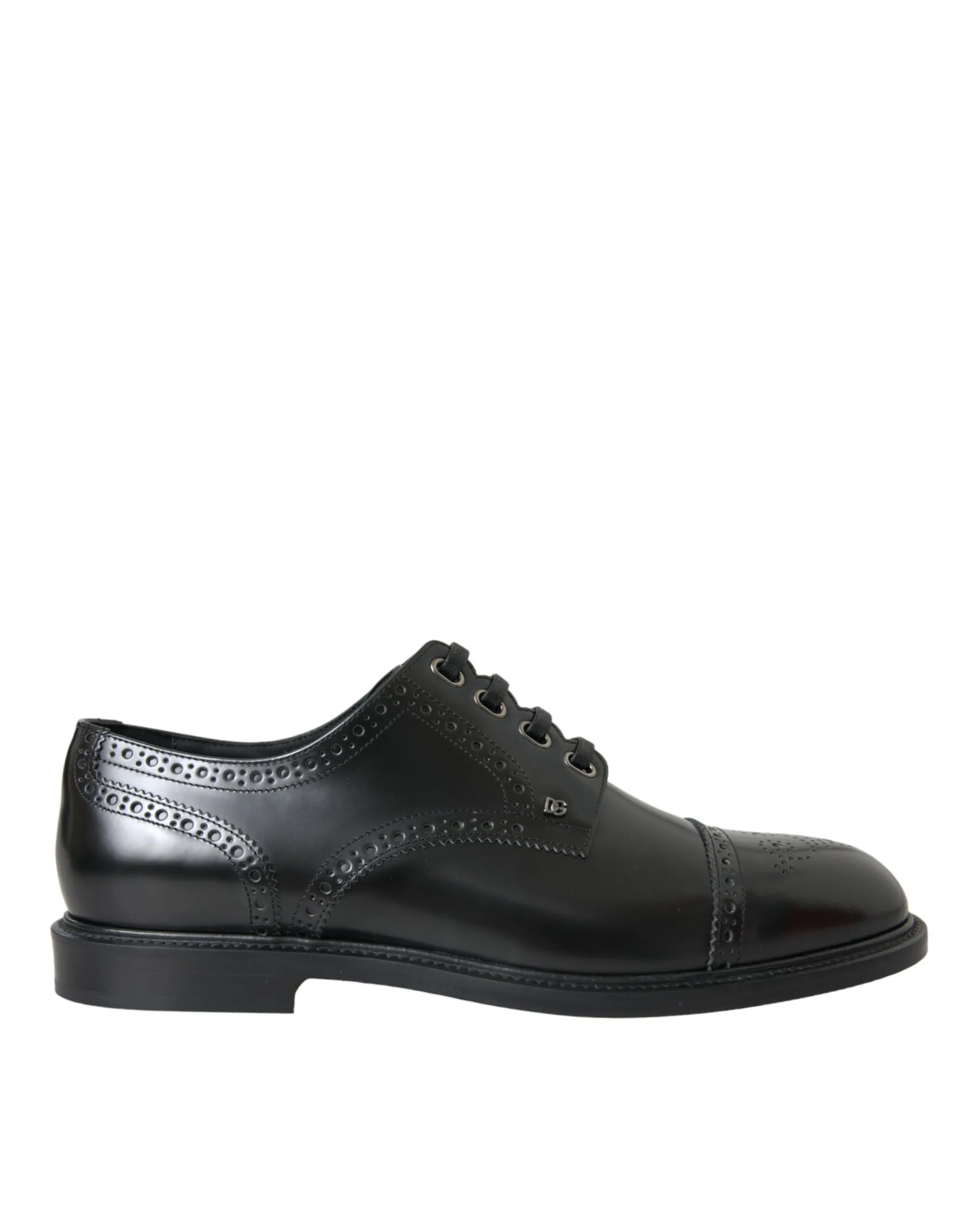 Dolce & Gabbana Men's Black Leather Oxford Wingtip Derby Shoes