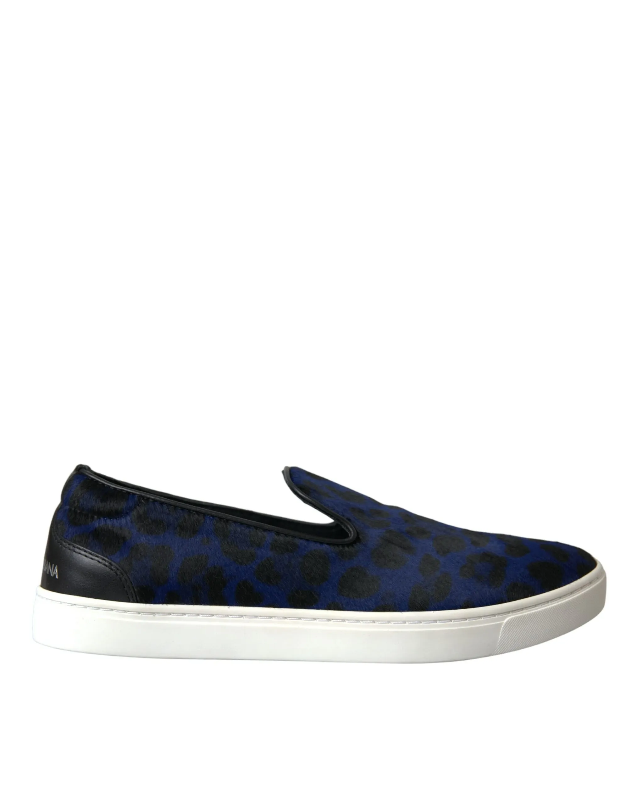Dolce & Gabbana Men's Blue Calfskin Hair Leopard Sneakers Shoes