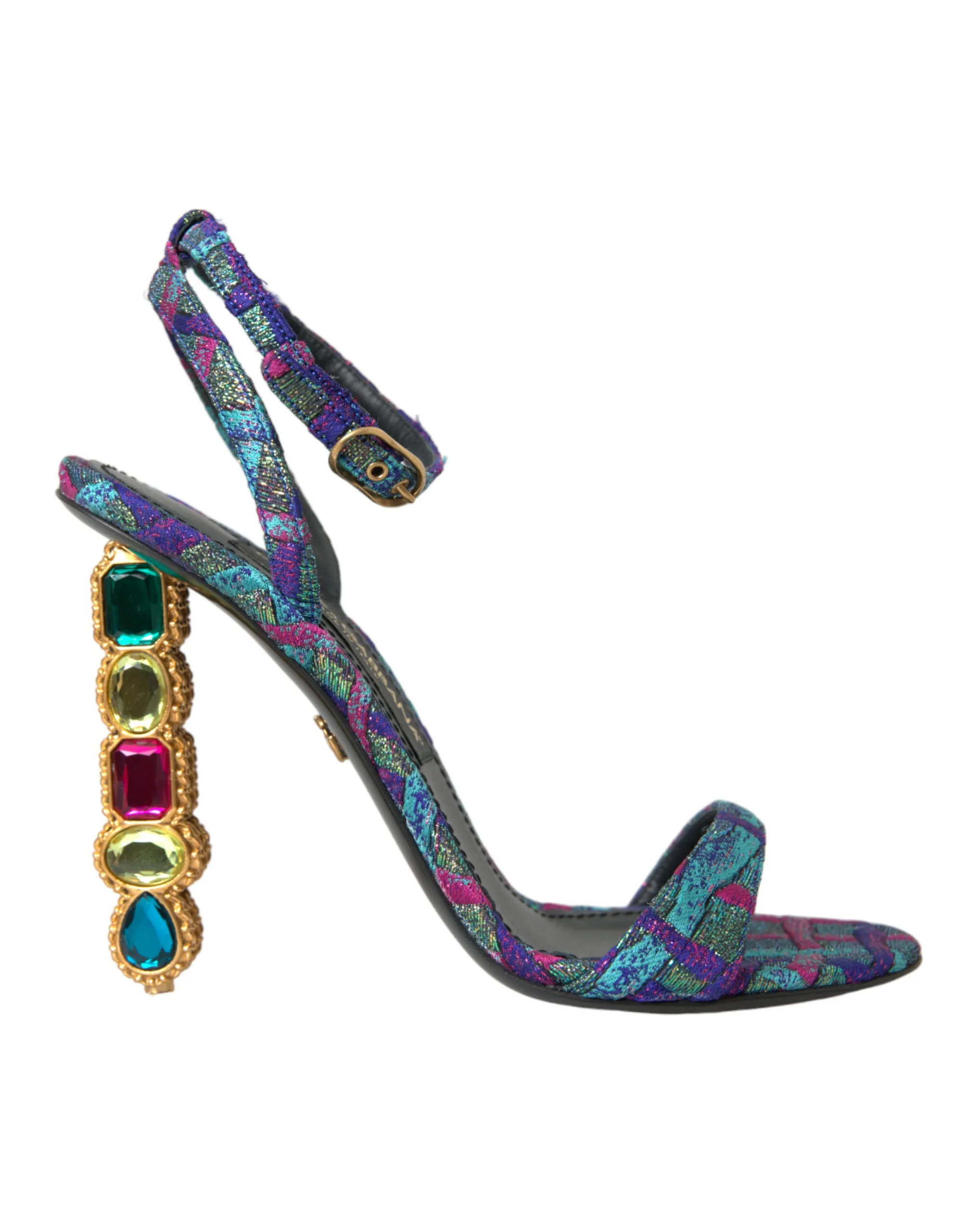 Dolce & Gabbana Women's Multicolor Jacquard Crystals Sandals Shoes