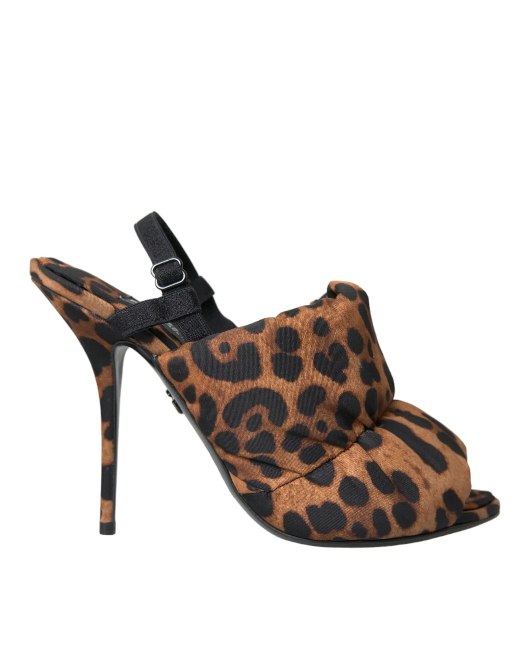 Dolce & Gabbana Women's Brown Leopard Slingback Heels Sandals Shoes