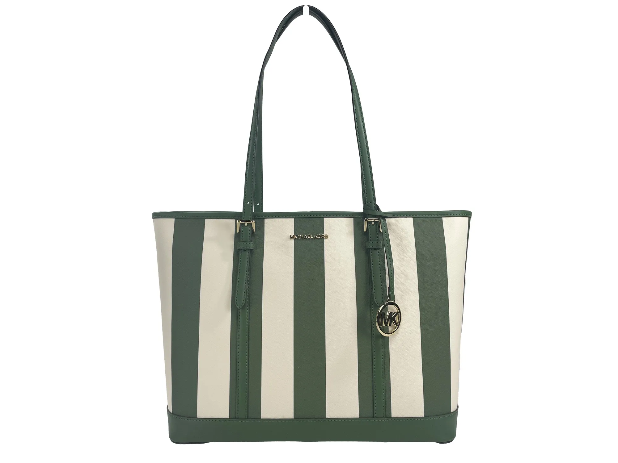 Michael Kors Women's Jet Set Travel Large TZ Shoulder PVC Tote Bag Purse Fern Green