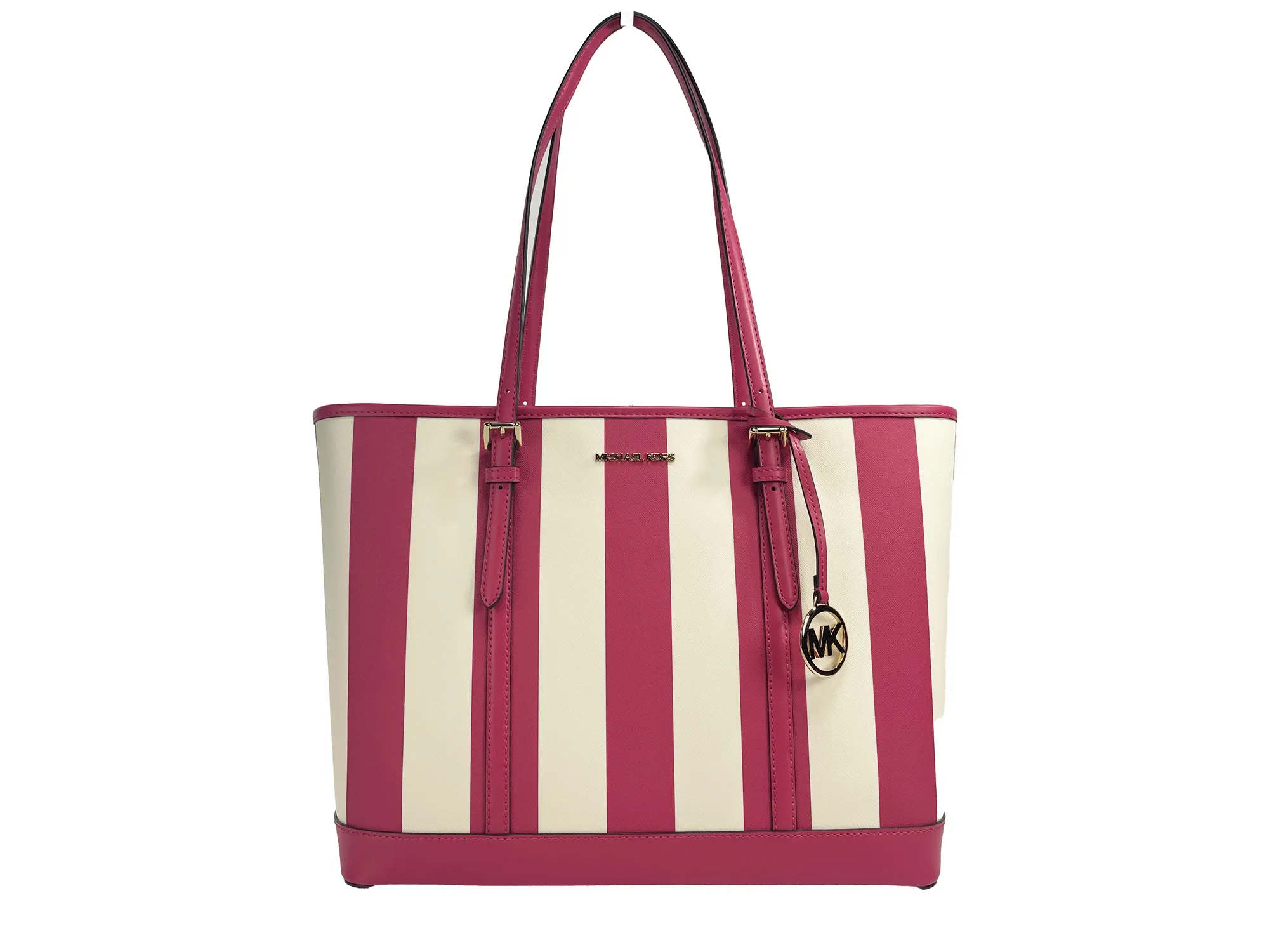 Michael Kors Women's Jet Set Travel Large TZ Shoulder PVC Tote Bag Purse Pink
