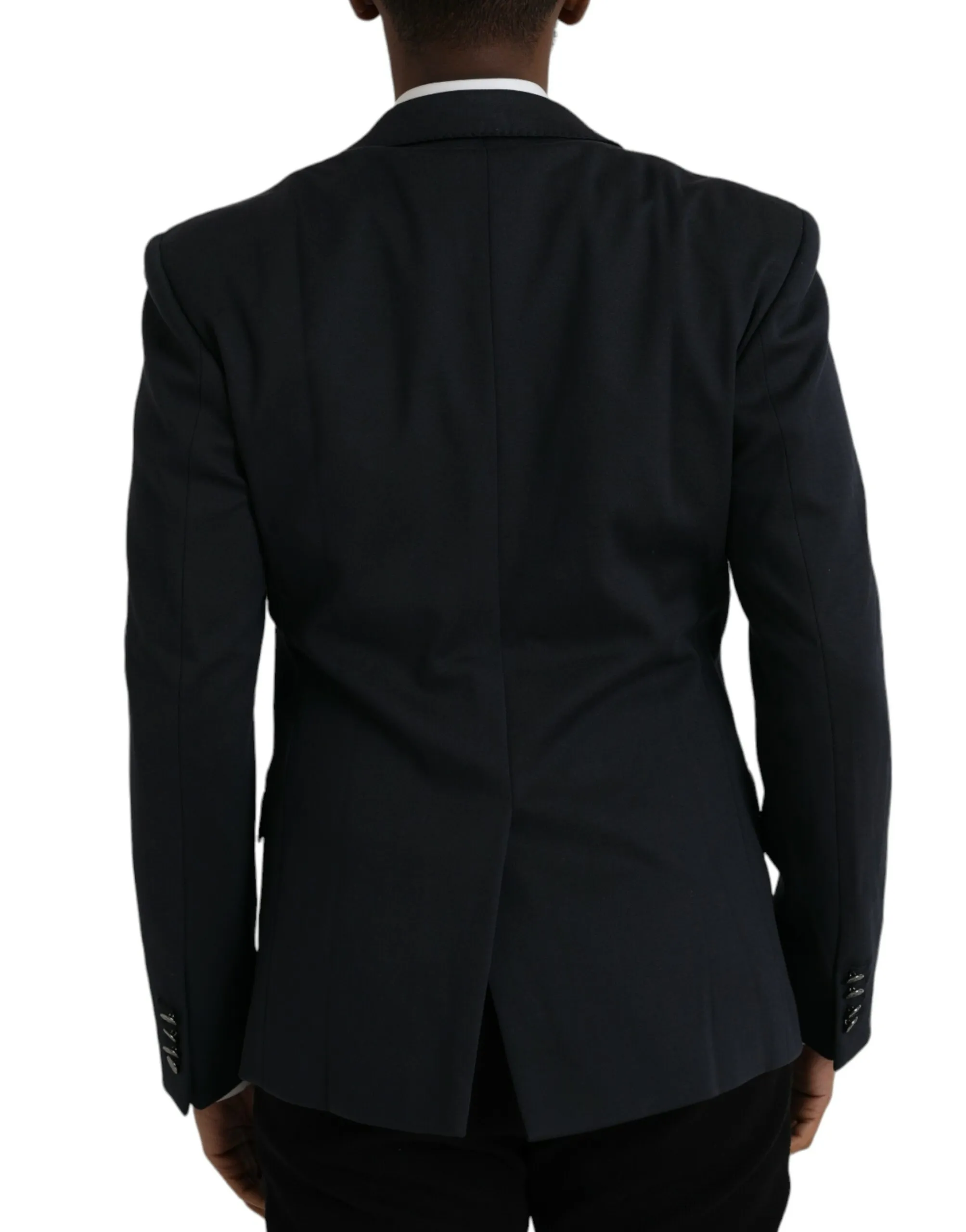 Dolce & Gabbana Men's Dark Blue Cotton Single Breasted Coat Blazer