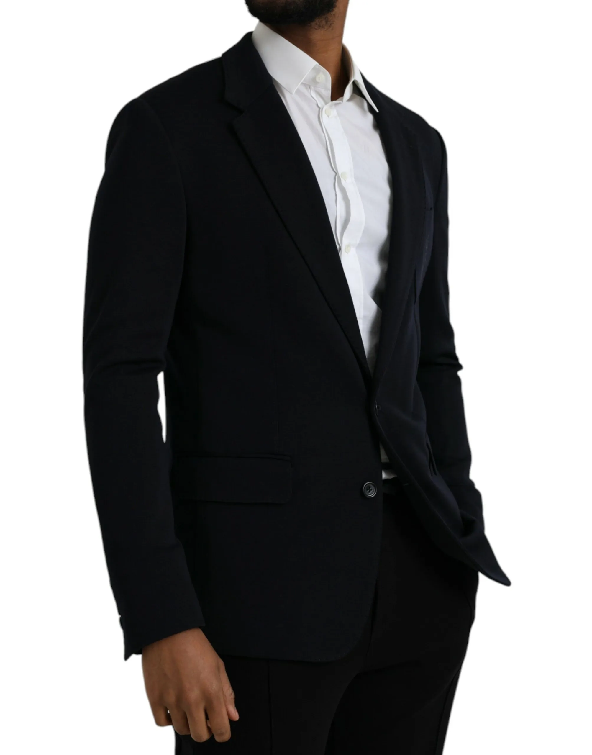 Dolce & Gabbana Men's Black Wool Single Breasted Coat Blazer