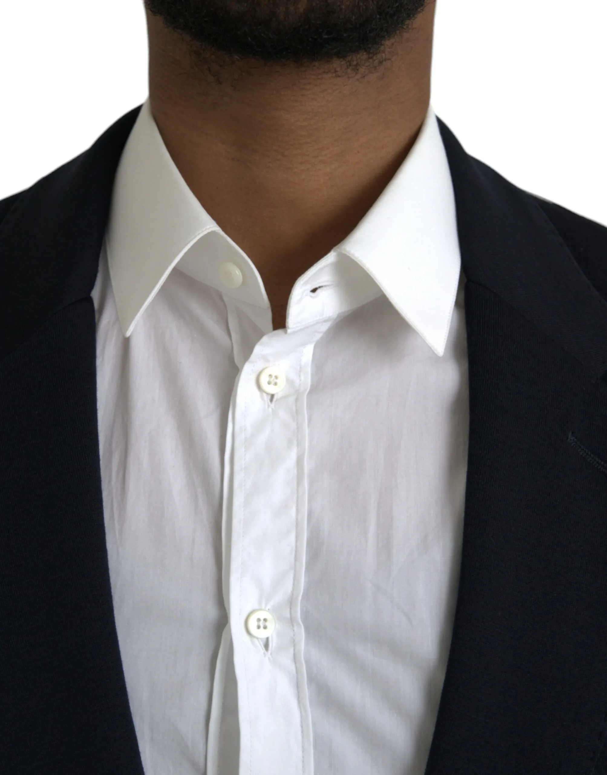 Dolce & Gabbana Men's Black Wool Single Breasted Coat Blazer
