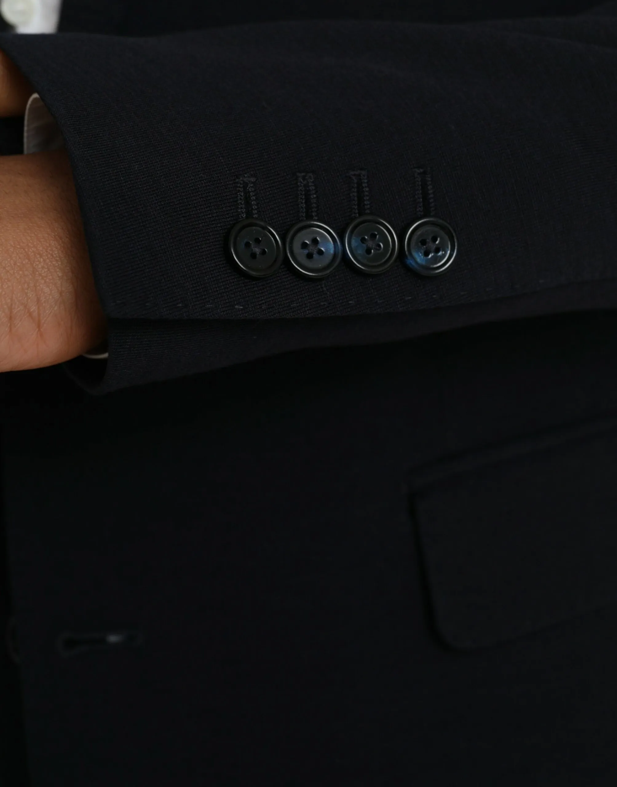 Dolce & Gabbana Men's Black Wool Single Breasted Coat Blazer
