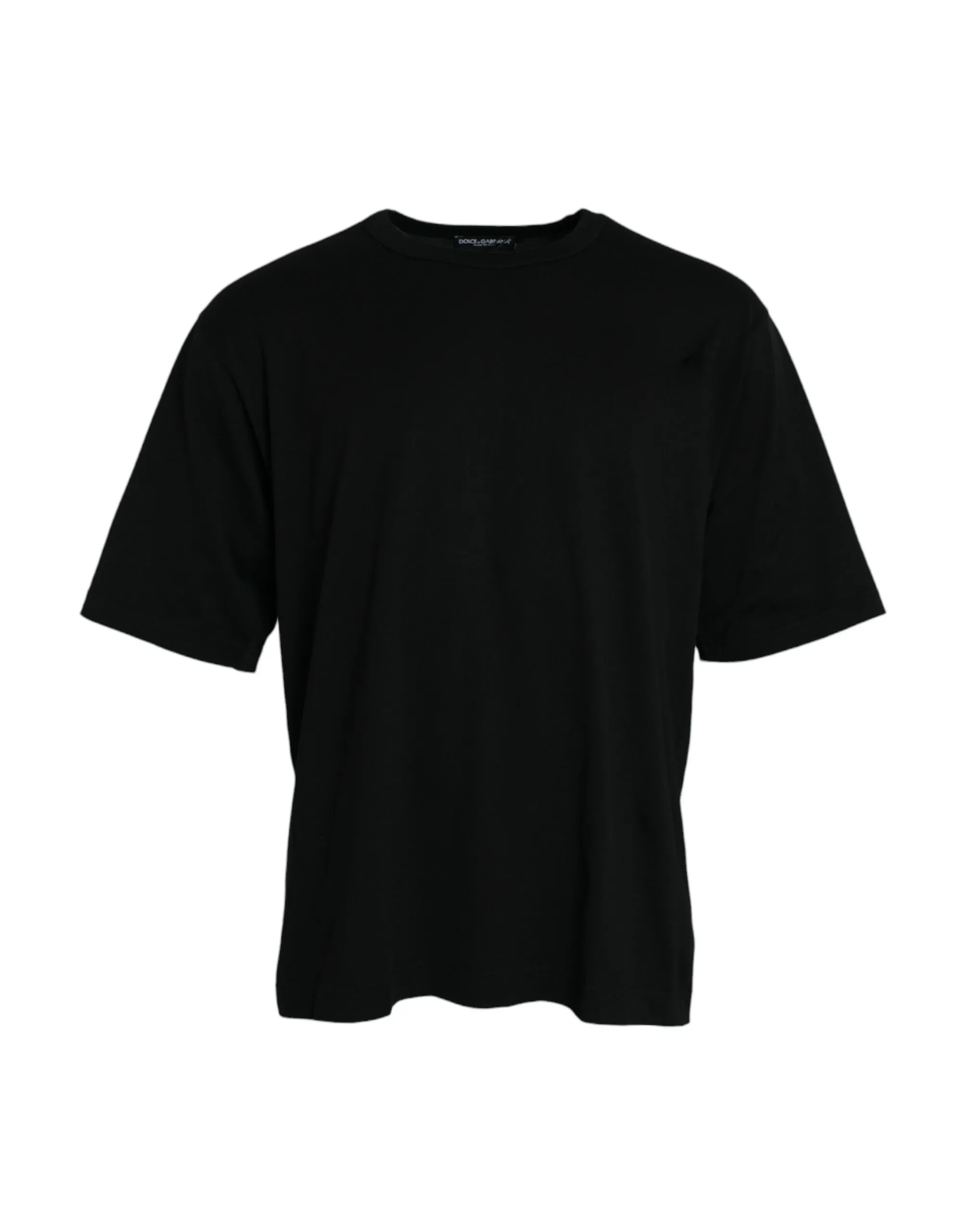Dolce & Gabbana Men's Black Logo Embossed Crew Neck Short Sleeves T-shirt