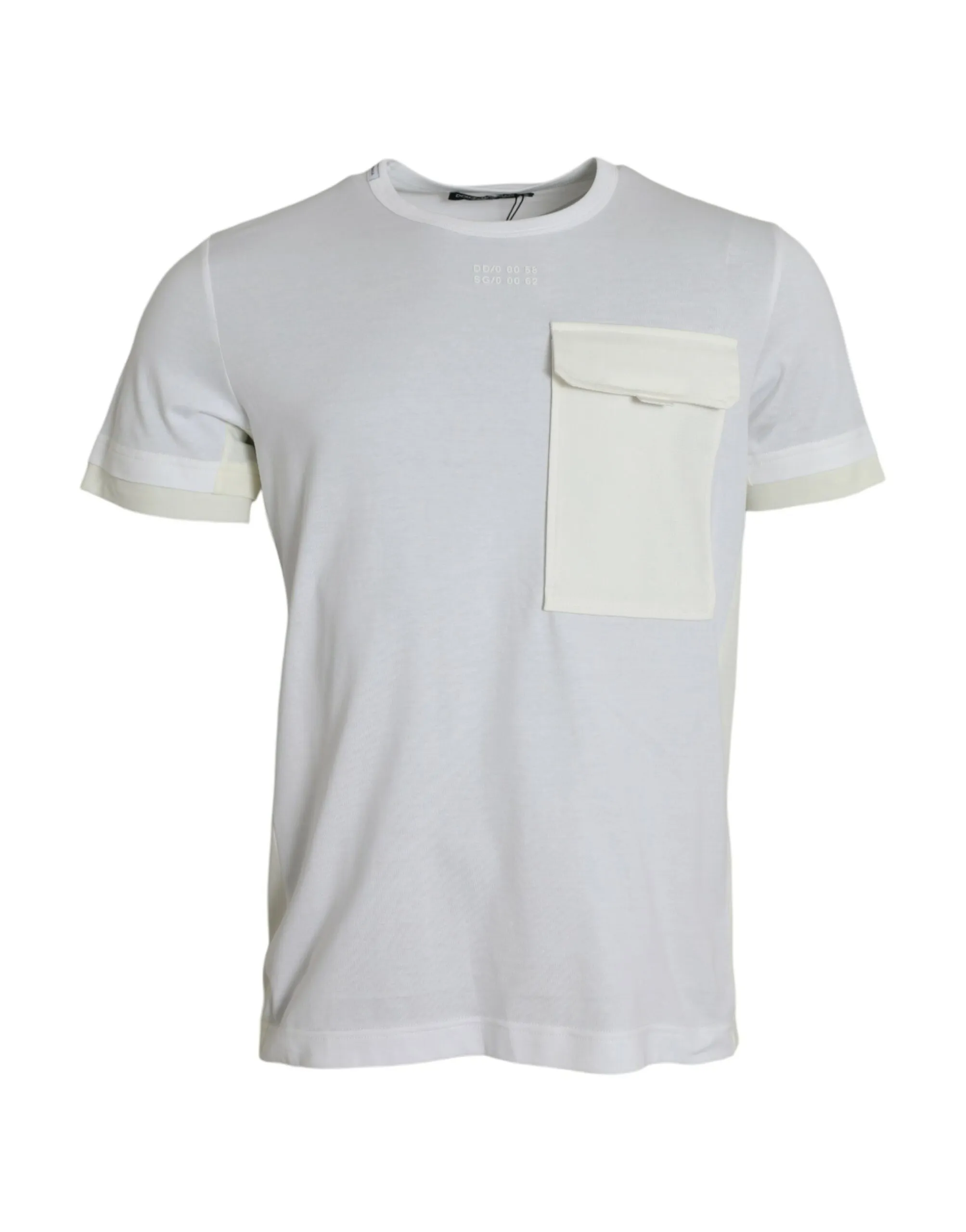 Dolce & Gabbana Men's White Cotton Pocket Short Sleeves T-shirt