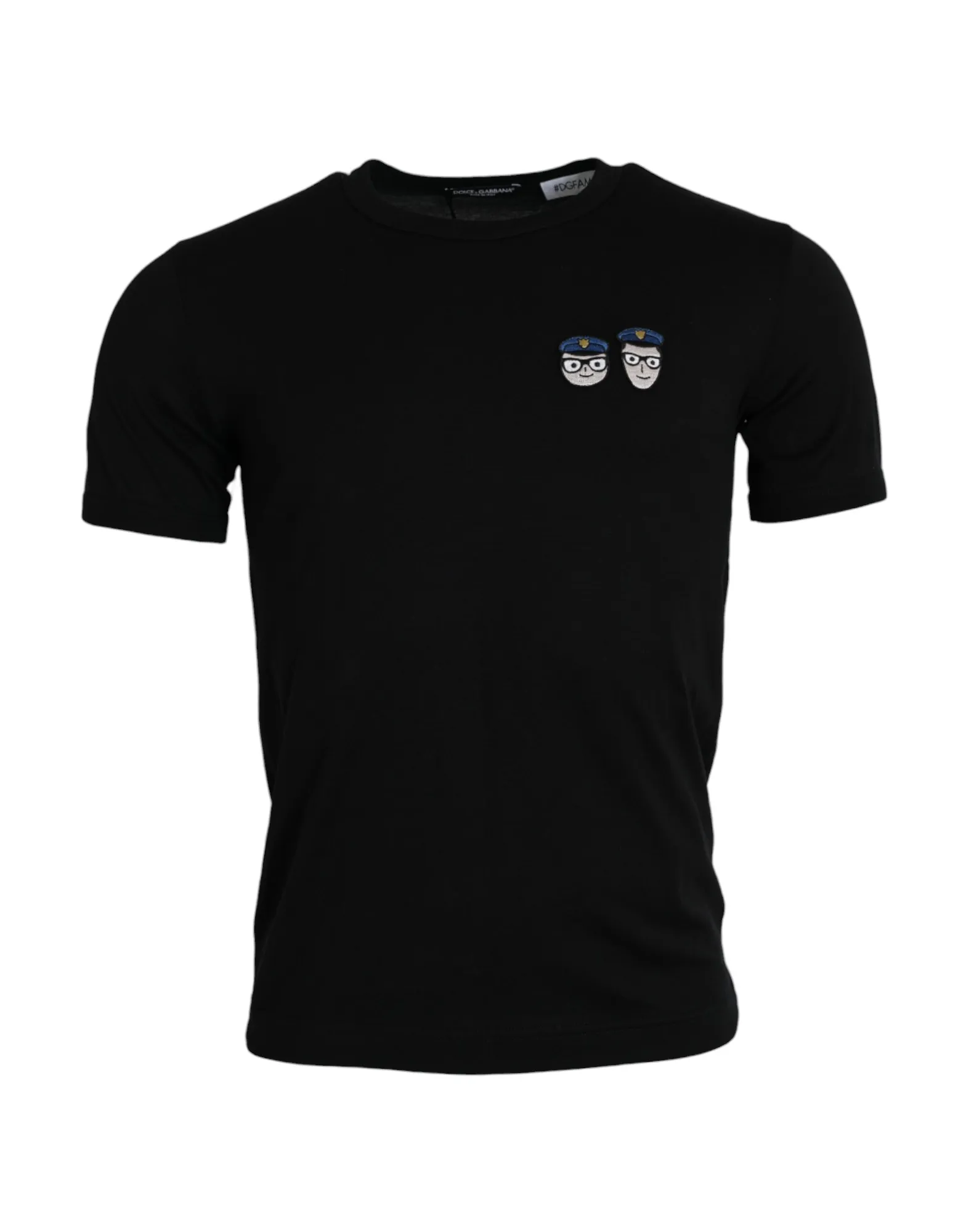 Dolce & Gabbana Men's Black #DGFamily Cotton Crew Neck T-shirt