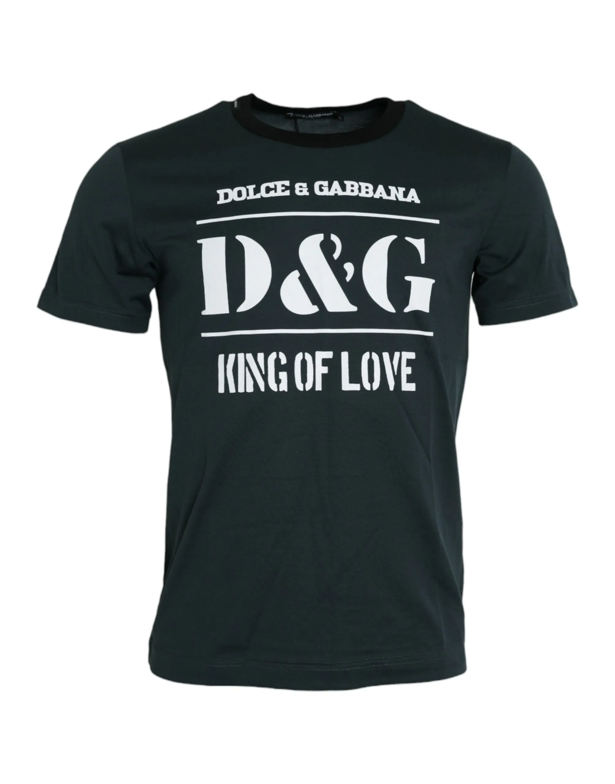 Dolce & Gabbana Men's Blue Logo Print Crewneck Short Sleeve T-shirt