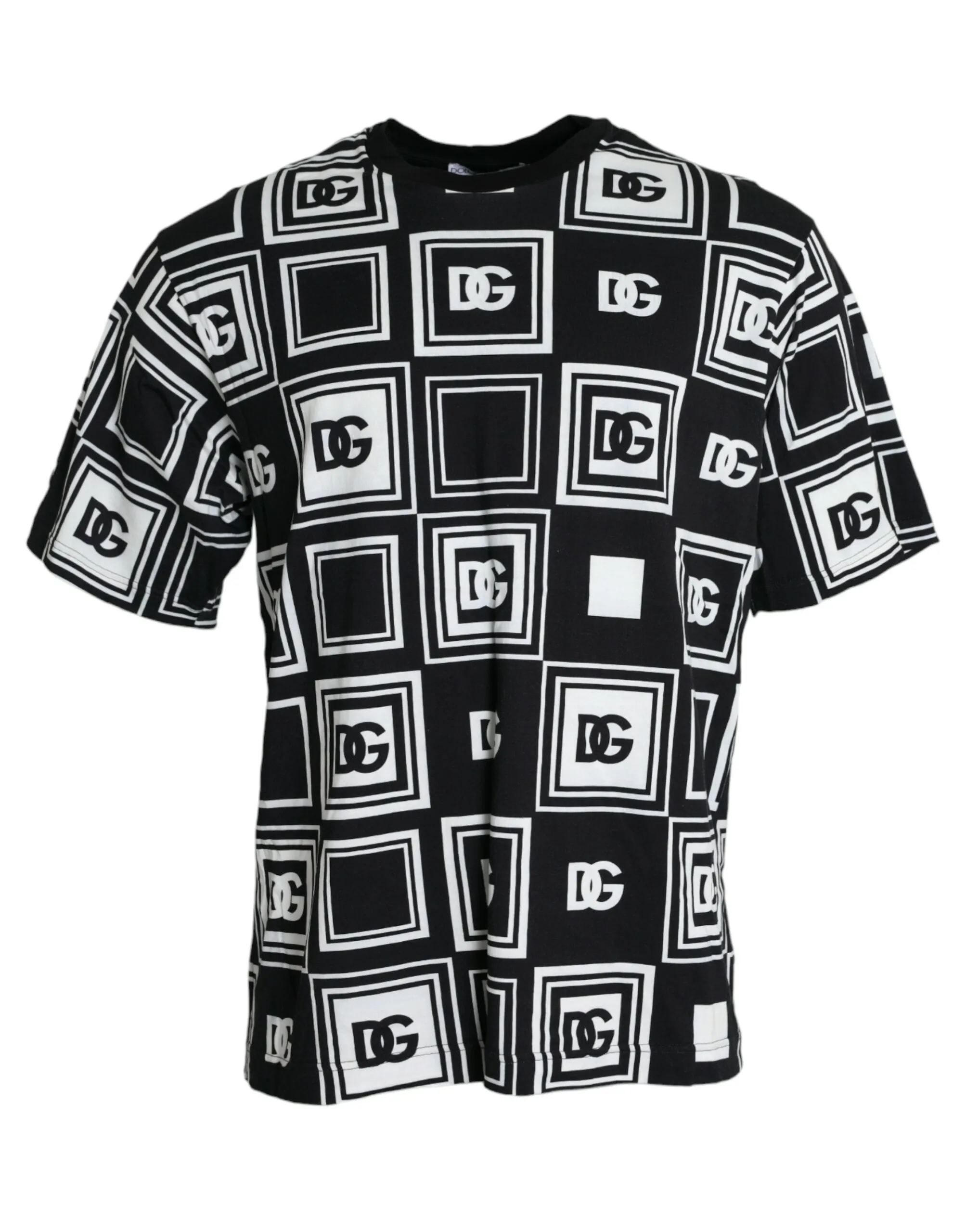 Dolce & Gabbana Men's Black White Logo Print Short Sleeves T-shirt