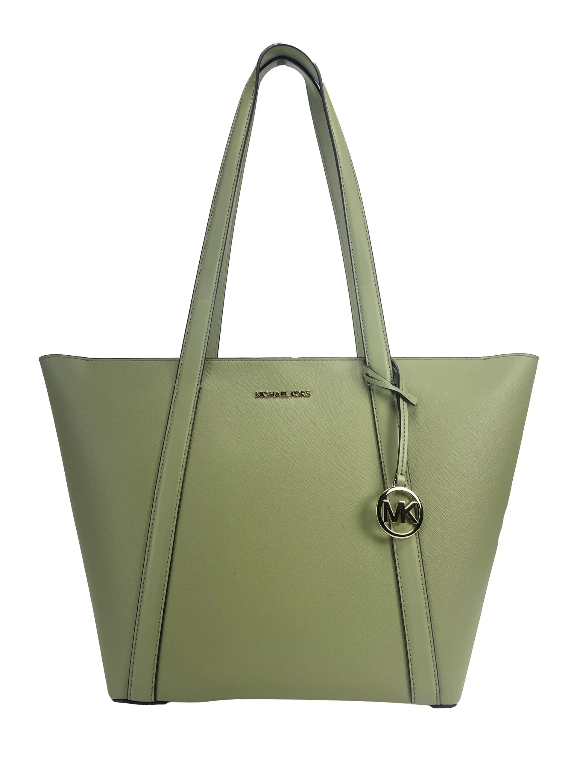Michael Kors Women's Large Pratt Shoulder Zip Tote Bag Light Sage