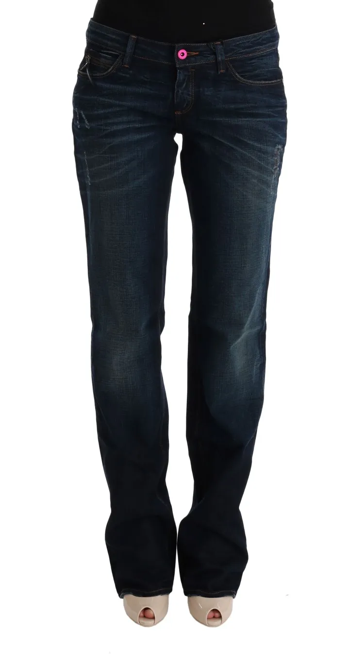 Costume National Women's Elegant Blue Regular Fit Cotton Jeans