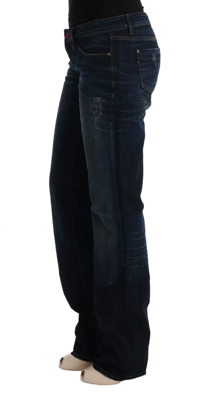Costume National Women's Elegant Blue Regular Fit Cotton Jeans