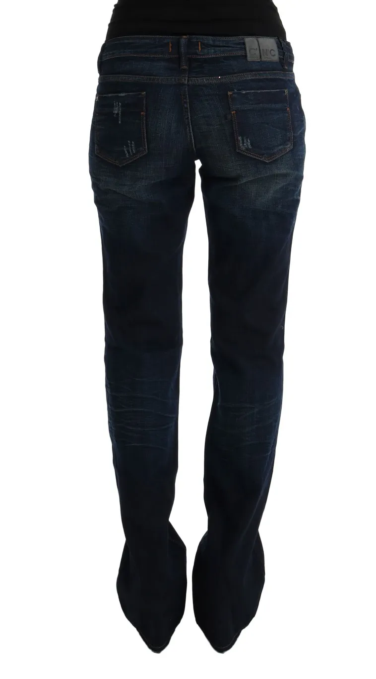 Costume National Women's Elegant Blue Regular Fit Cotton Jeans