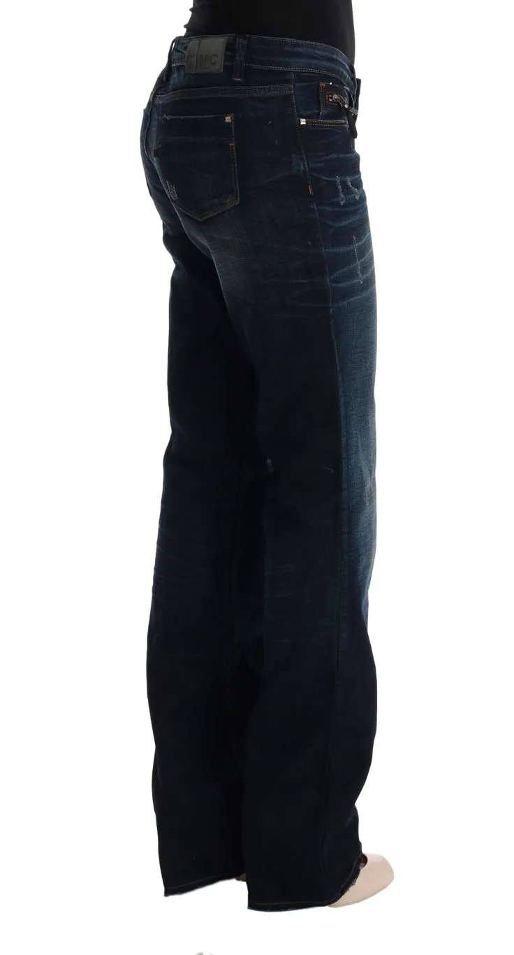 Costume National Women's Elegant Blue Regular Fit Cotton Jeans