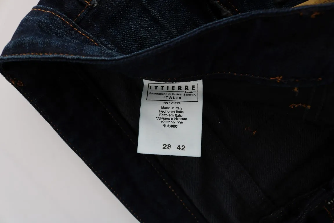 Costume National Women's Elegant Blue Regular Fit Cotton Jeans