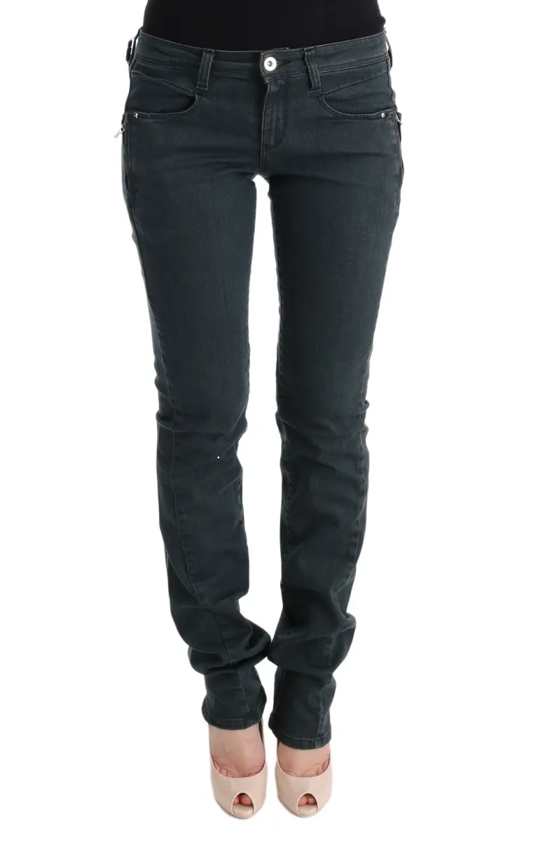 Costume National Women's Chic Superslim Gray Cotton Jeans