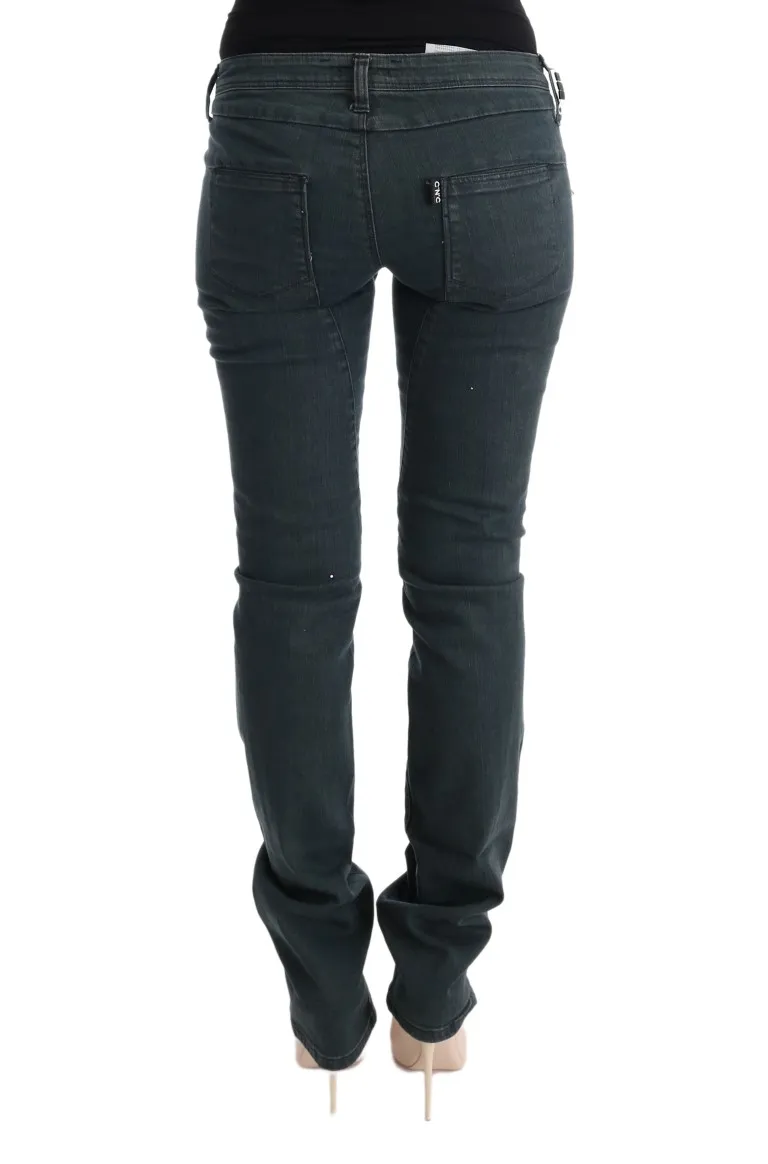 Costume National Women's Chic Superslim Gray Cotton Jeans
