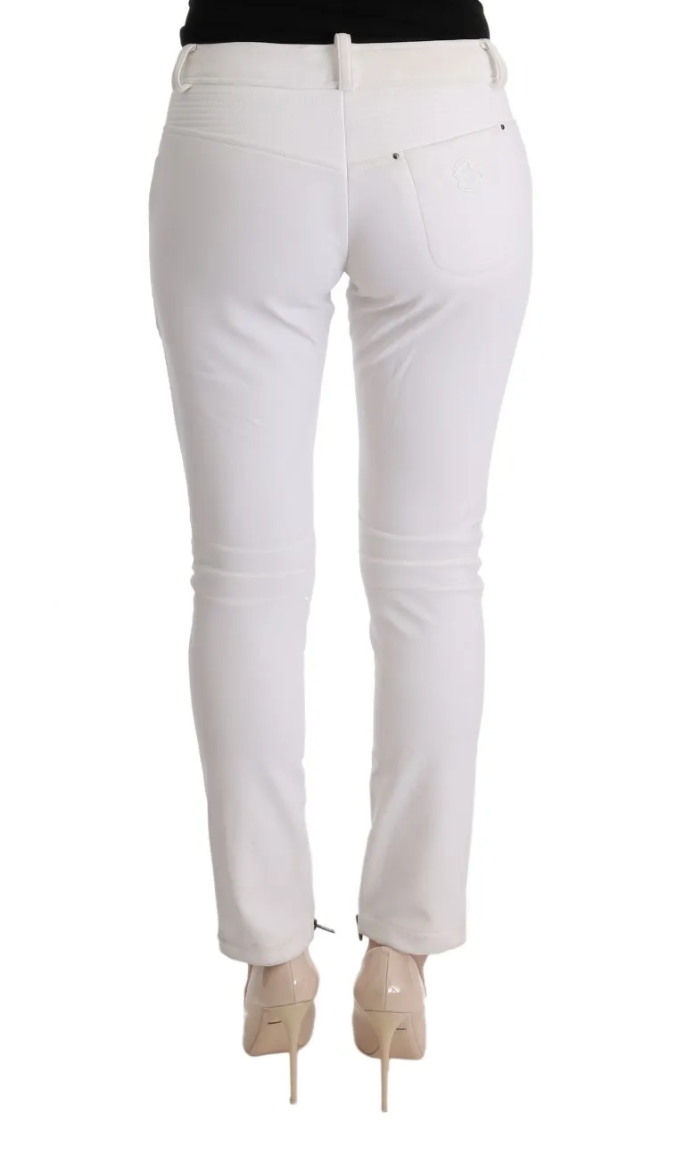 Ermanno Scervino Women's Chic White Slim Fit Cotton Pants