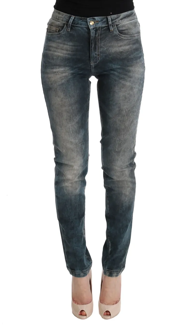 Cavalli Women's Chic Blue Wash Slim Fit Jeans