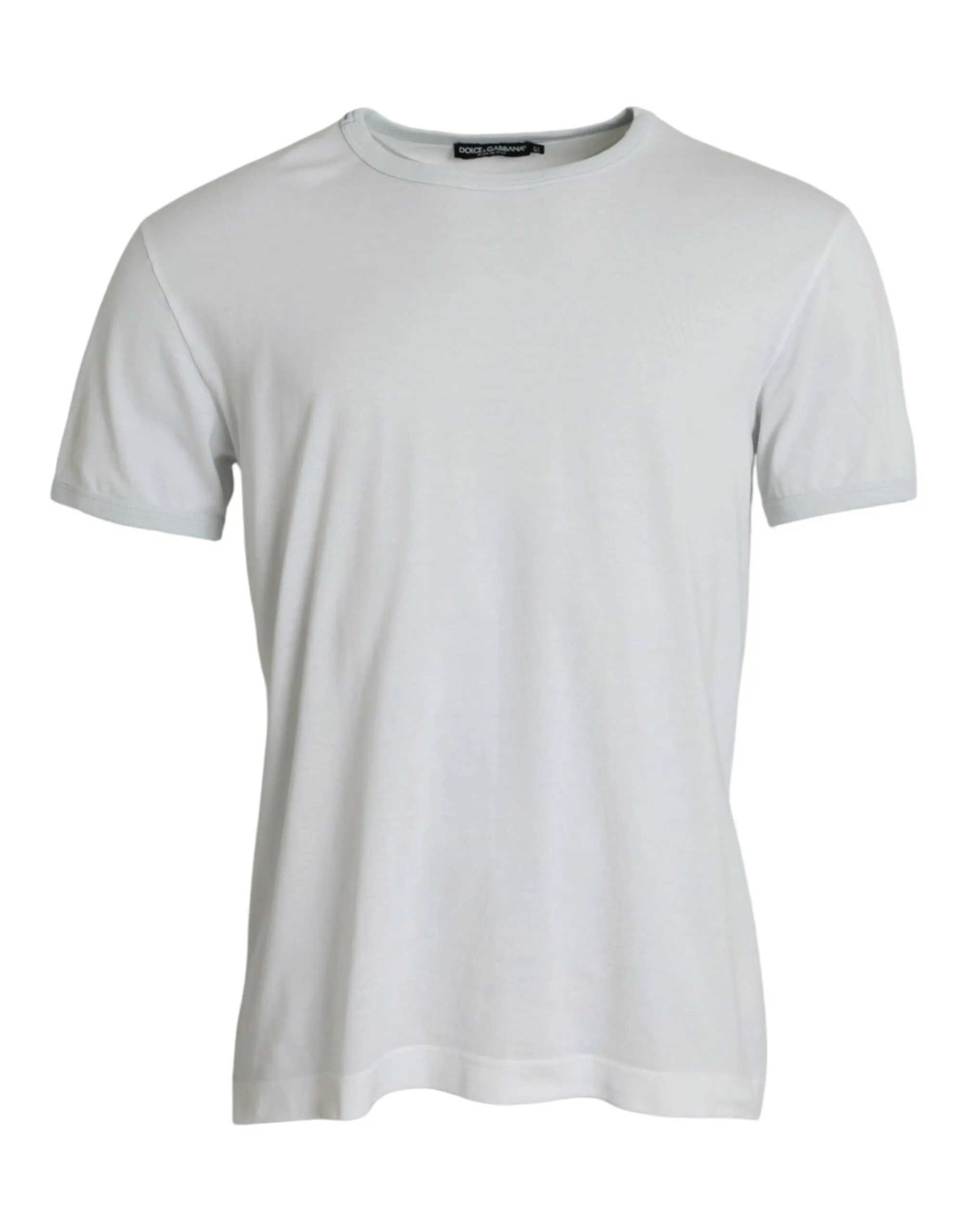 Dolce & Gabbana Men's White Cotton Round Neck Short Sleeve T-shirt