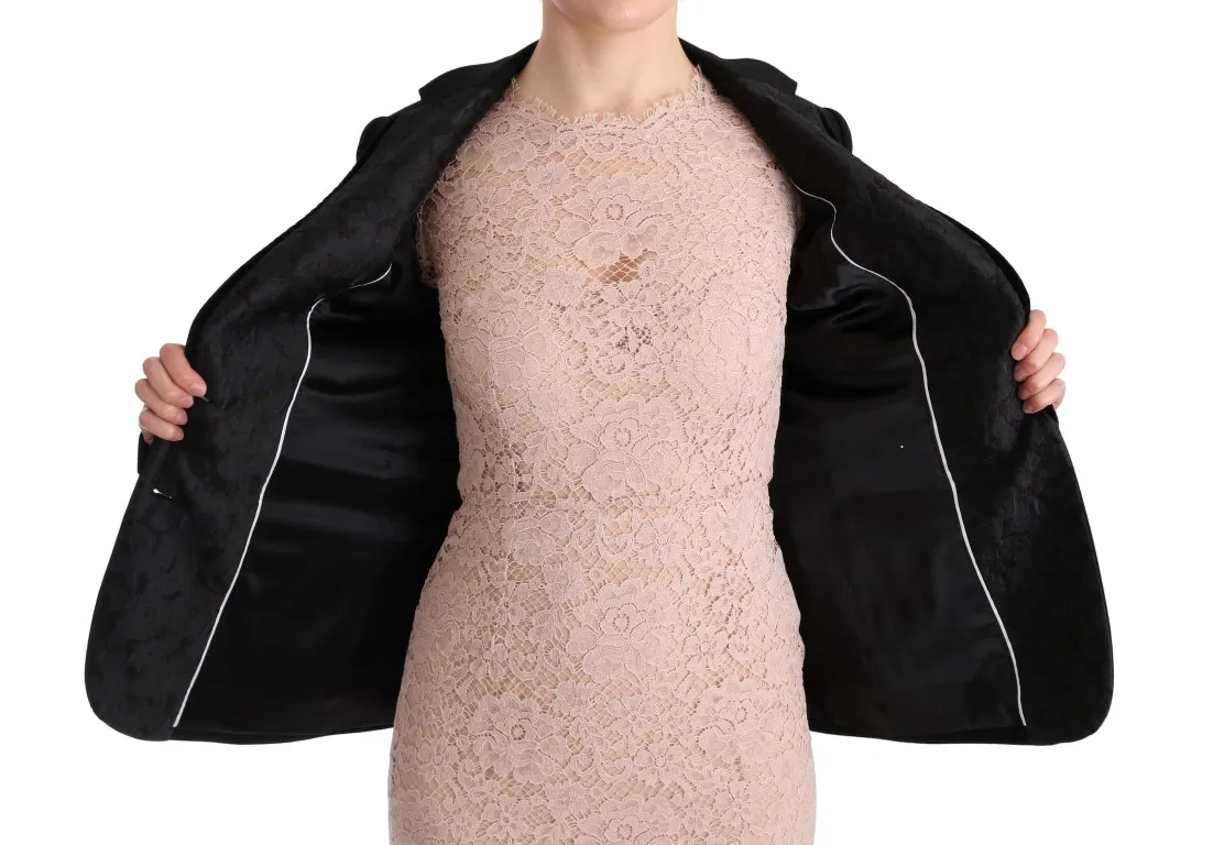 Dolce & Gabbana Women's Elegant Black Jacquard Slim Fit Blazer