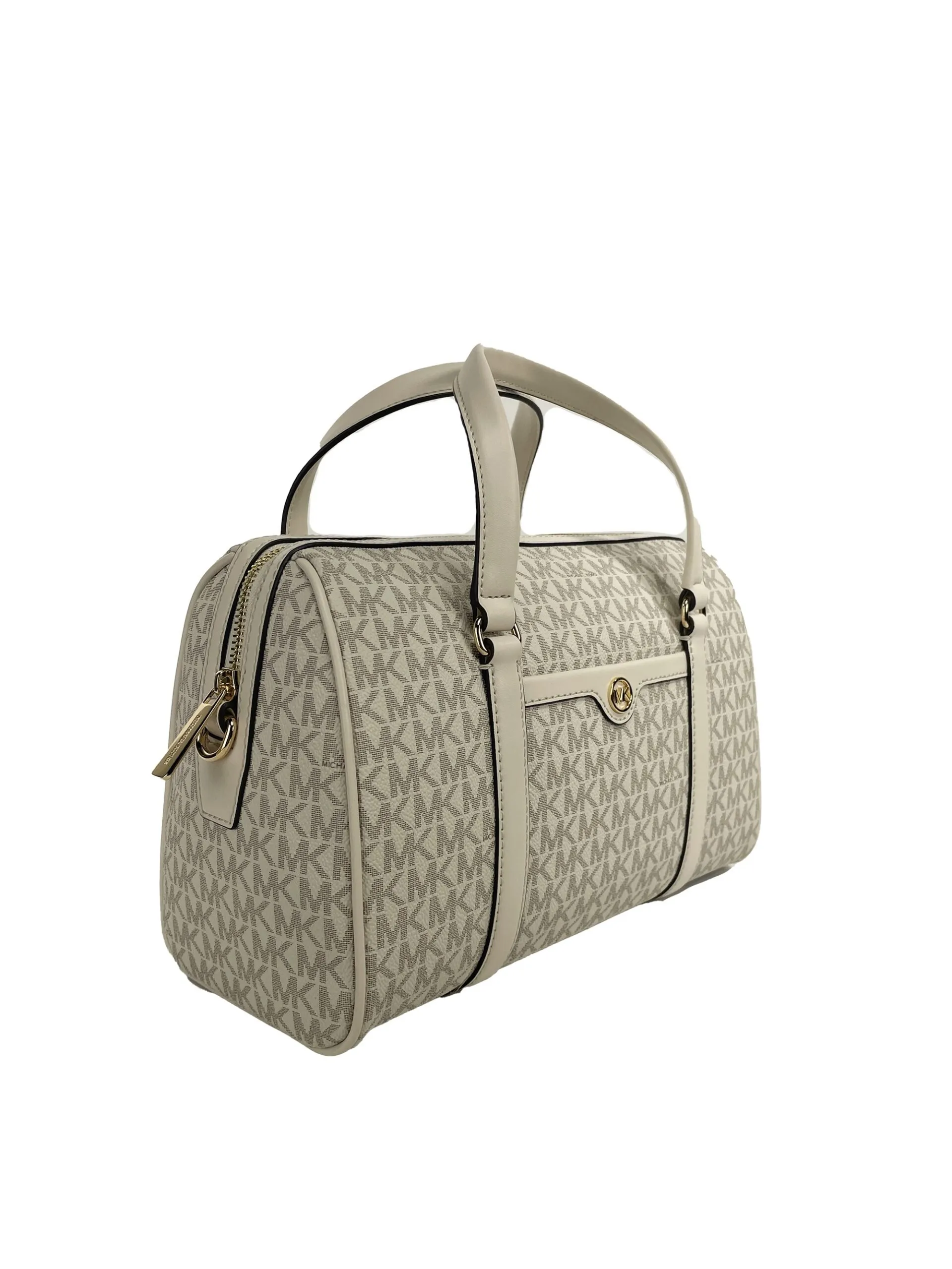 Michael Kors Women's Travel Medium Duffle Satchel Crossbody Bag Purse Cream