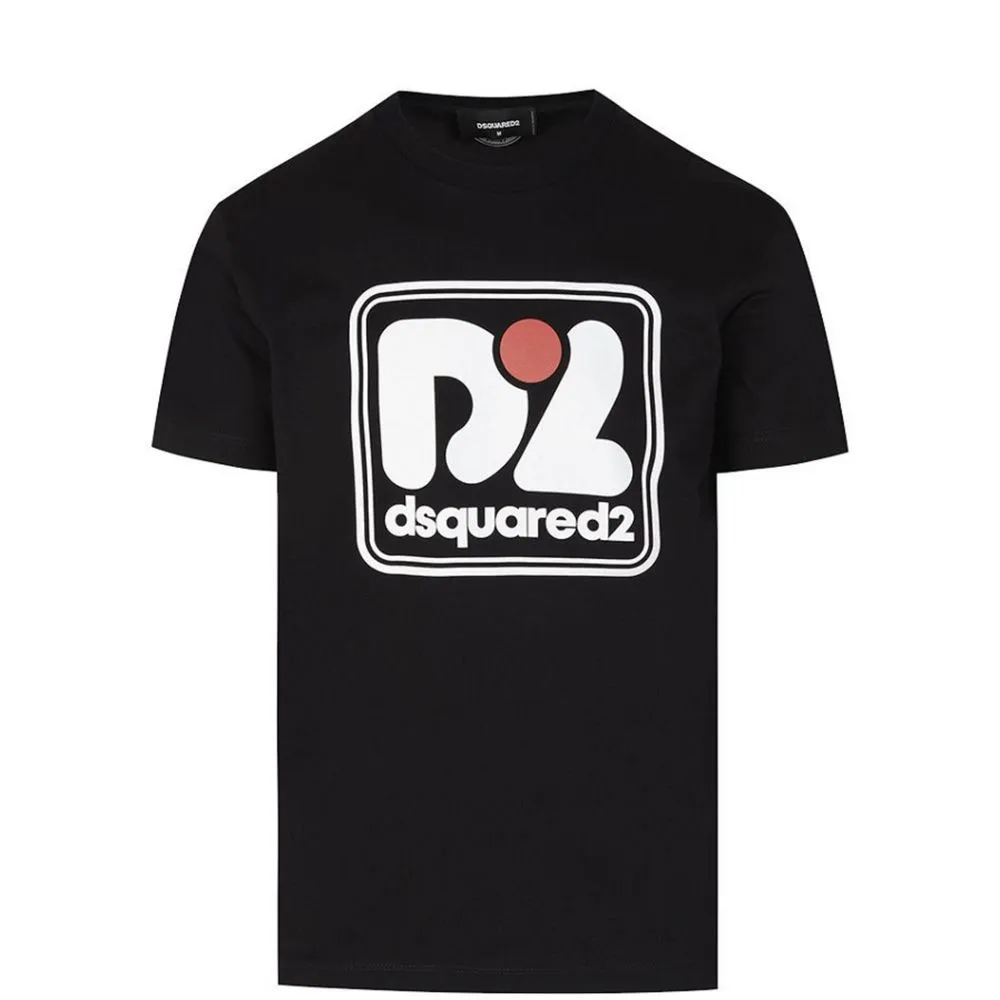 Dsquared² Men's Elevate Your Style with a Chic Black Crew Neck Tee