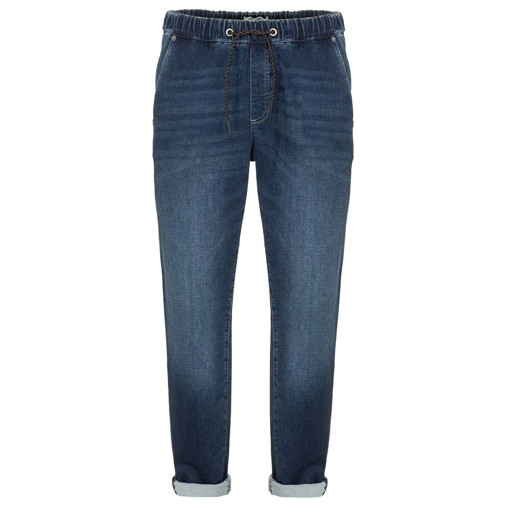 Fred Mello Men's Chic Denim-Effect Drawstring Cotton Pants