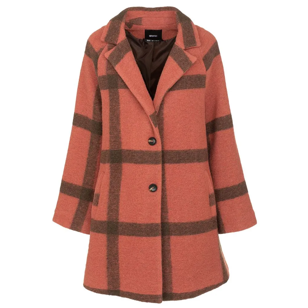 Imperfect Women's Chic Pink Wool-Blend Imperfect Coat