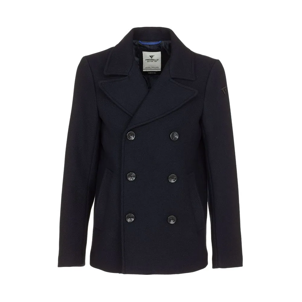 Fred Mello Men's Elegant Men's Short Wool Blend Coat